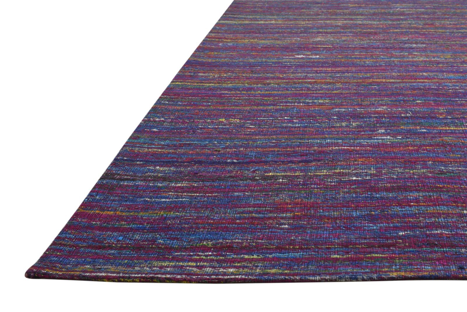 5' X 8' Rug Silk Purple Modern Hand Woven Bohemian Striped Room Size Carpet Area Rug