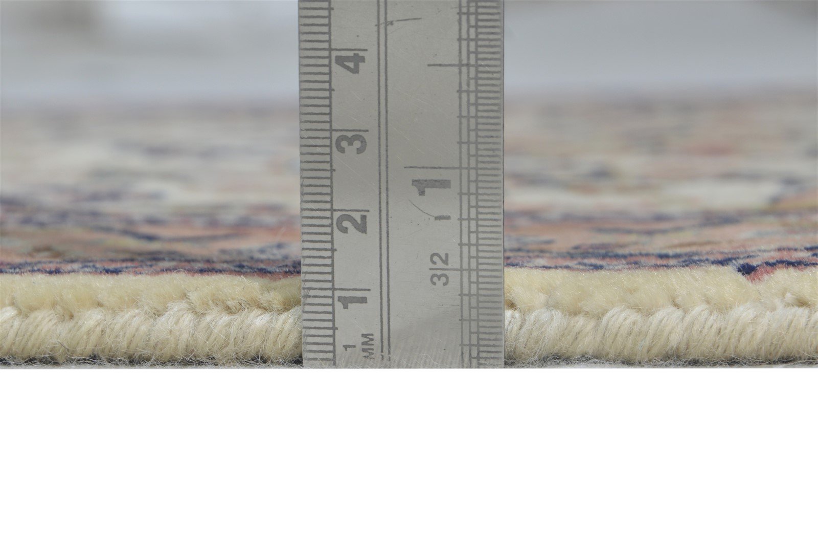 2' X 5' Rug Wool Cream Persian Hand Knotted Kashan Oriental Small Carpet Area Rug