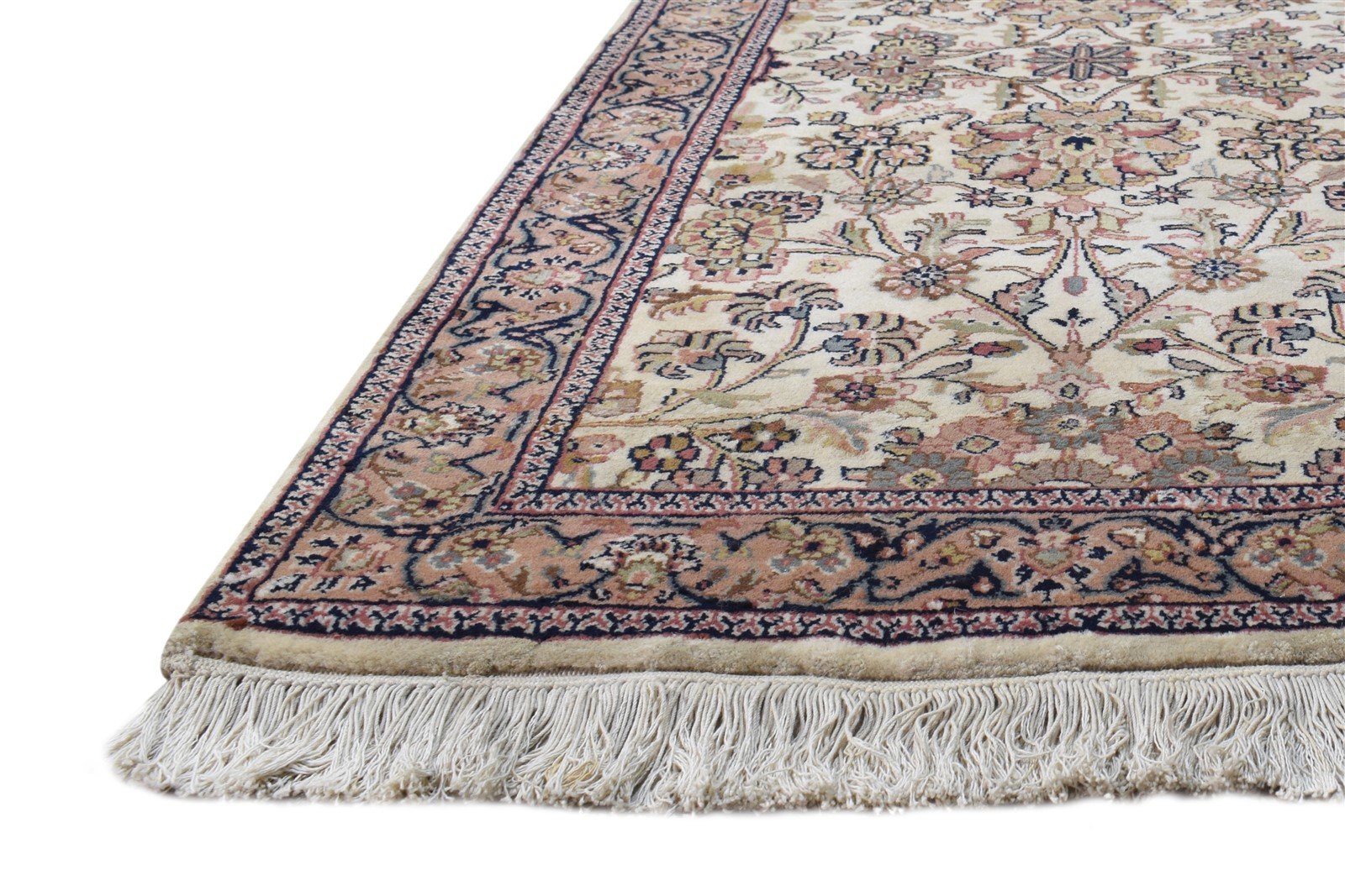 2' X 5' Rug Wool Cream Persian Hand Knotted Kashan Oriental Small Carpet Area Rug