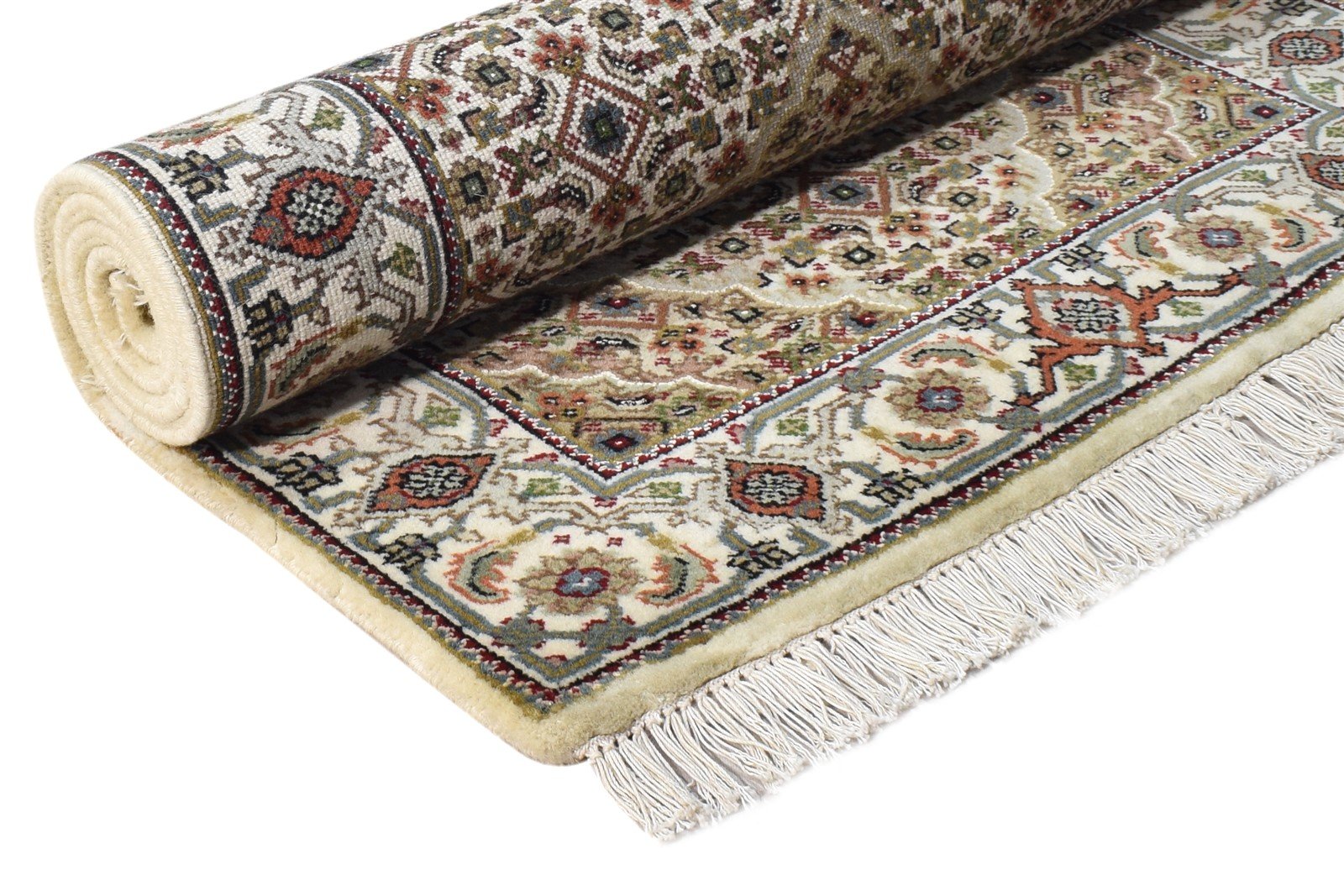 Wool Cream Rug 2'6 X 5' Persian Hand Knotted Tabriz Medallion Small Carpet Area Rug