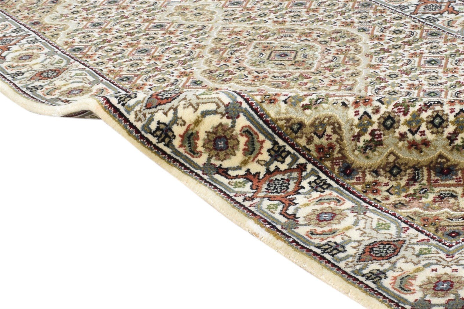 Wool Cream Rug 2'6 X 5' Persian Hand Knotted Tabriz Medallion Small Carpet Area Rug