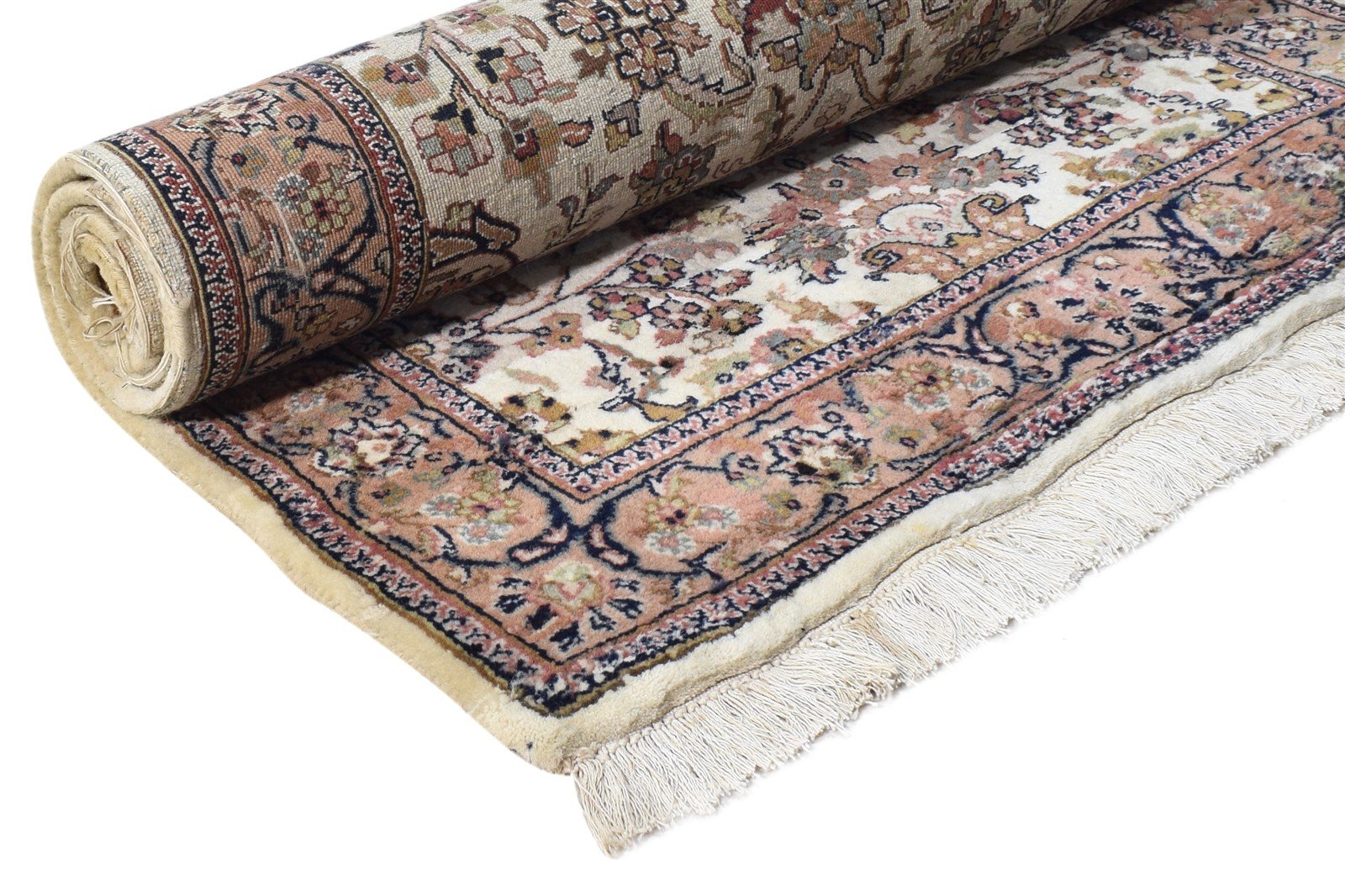 3' X 6' Rug Wool Cream Persian Hand Knotted Kashan Oriental Small Carpet Area Rug
