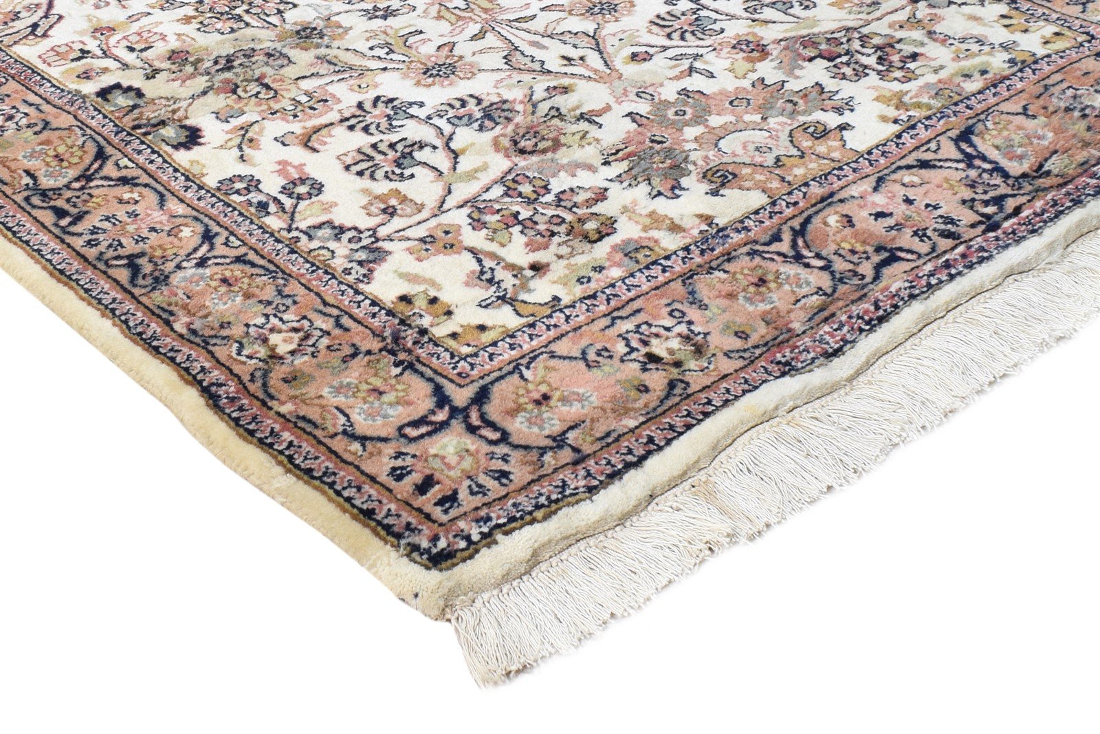 3' X 6' Rug Wool Cream Persian Hand Knotted Kashan Oriental Small Carpet Area Rug