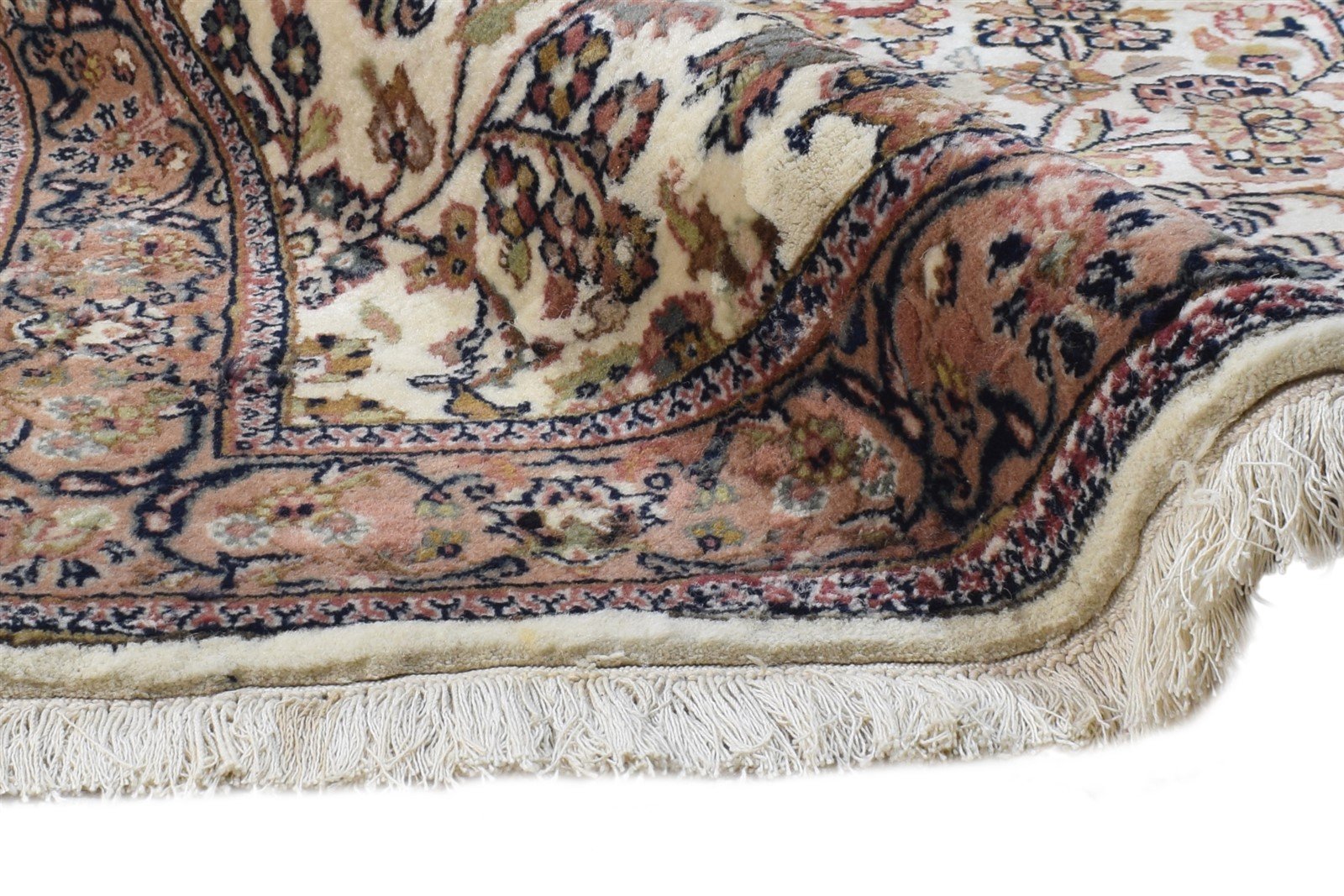 3' X 6' Rug Wool Cream Persian Hand Knotted Kashan Oriental Small Carpet Area Rug