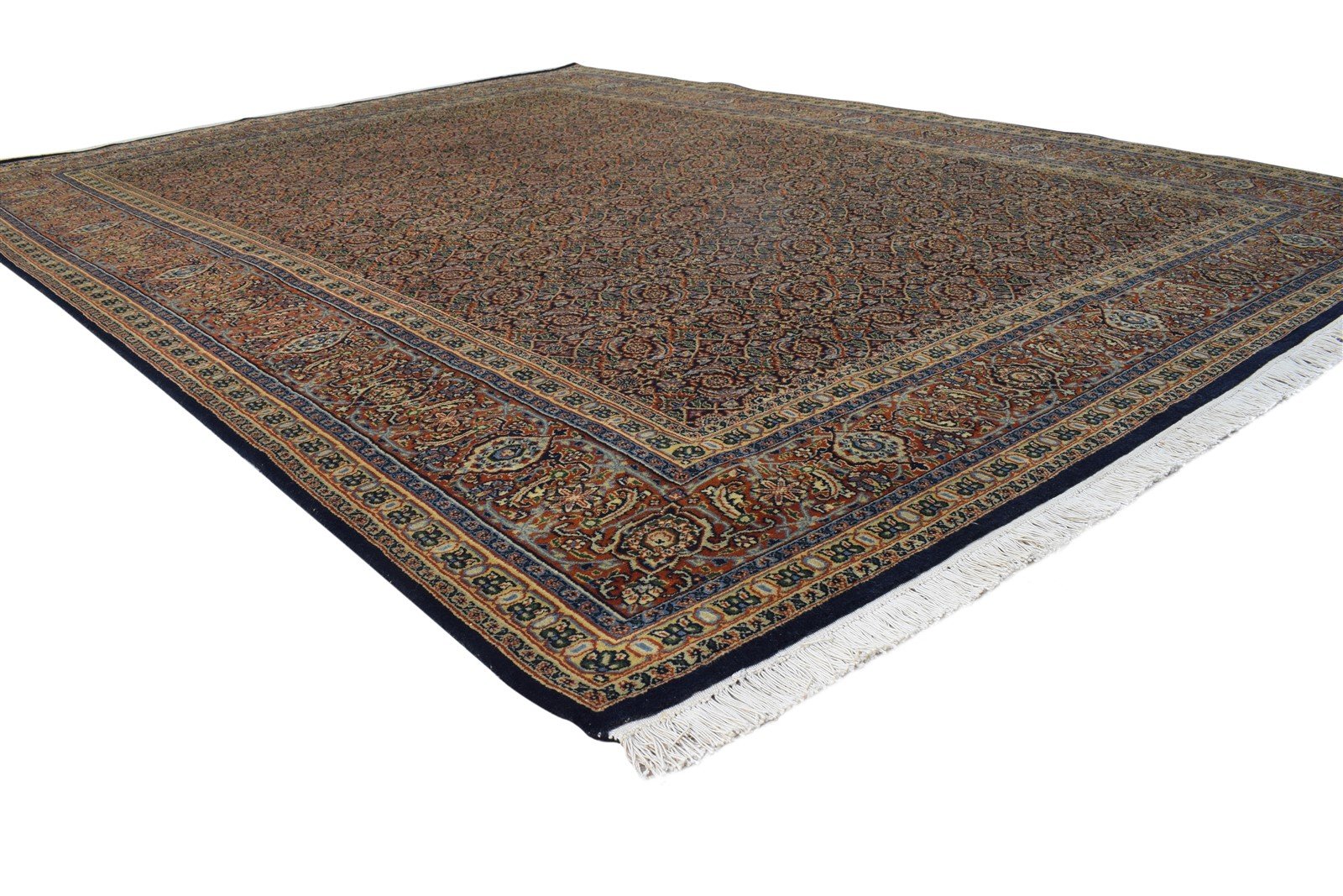 Hand Knotted Black Wool Rug 8' X 10' Persian Bijar Oriental Large Carpet Area Rug