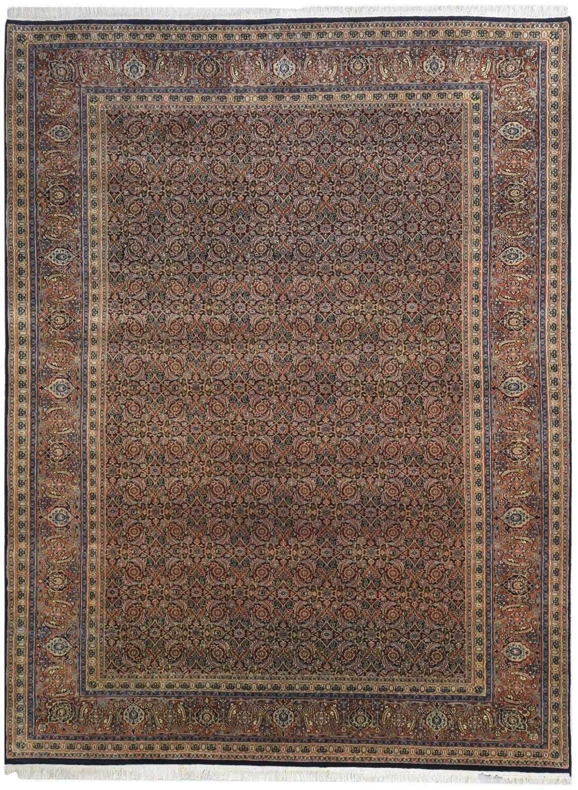 Hand Knotted Black Wool Rug 8' X 10' Persian Bijar Oriental Large Carpet Area Rug