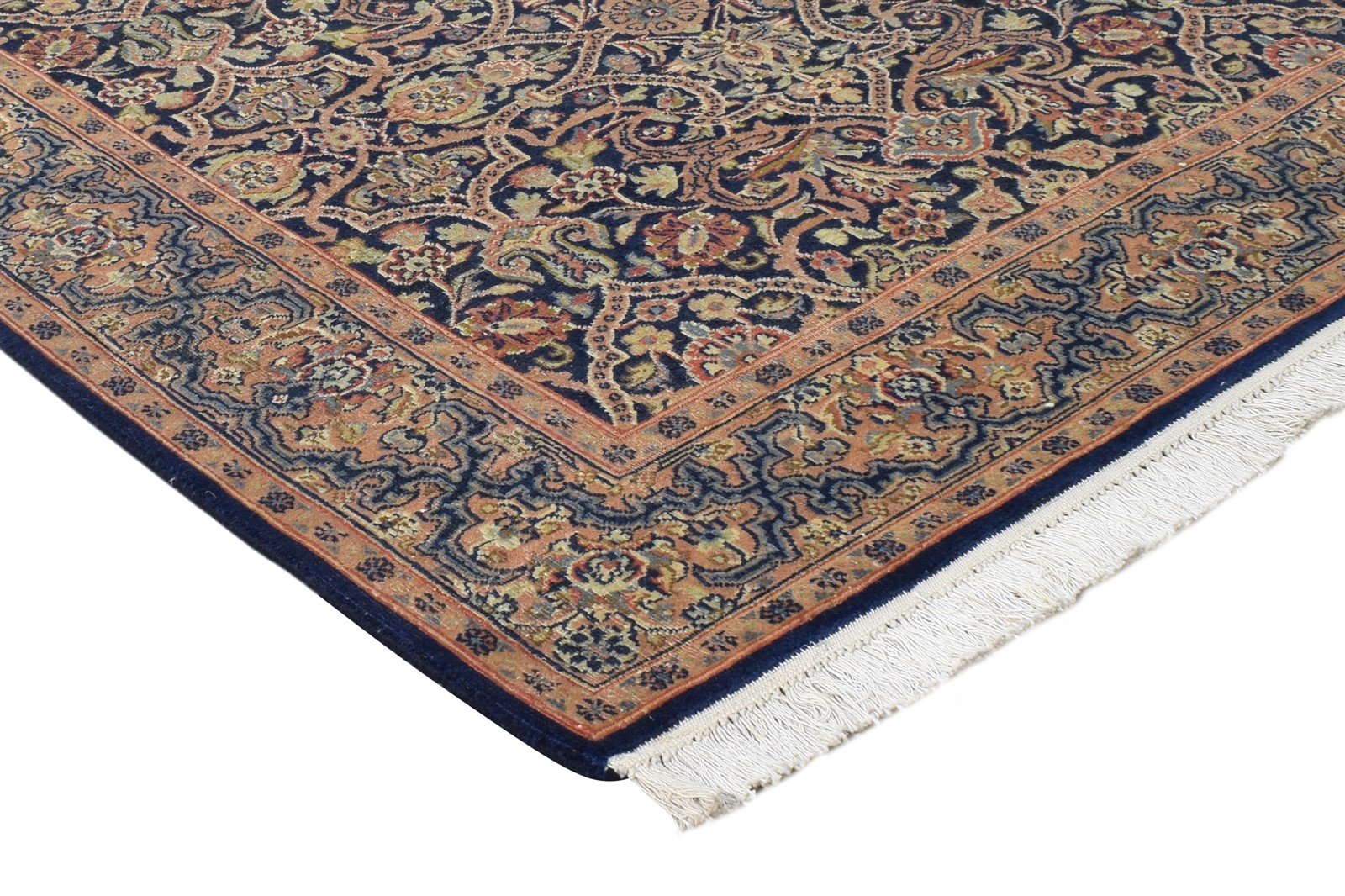 3' X 3' Rug Wool Navy Blue Persian Hand Knotted Tabriz Oriental Room Size Carpet Area Rug