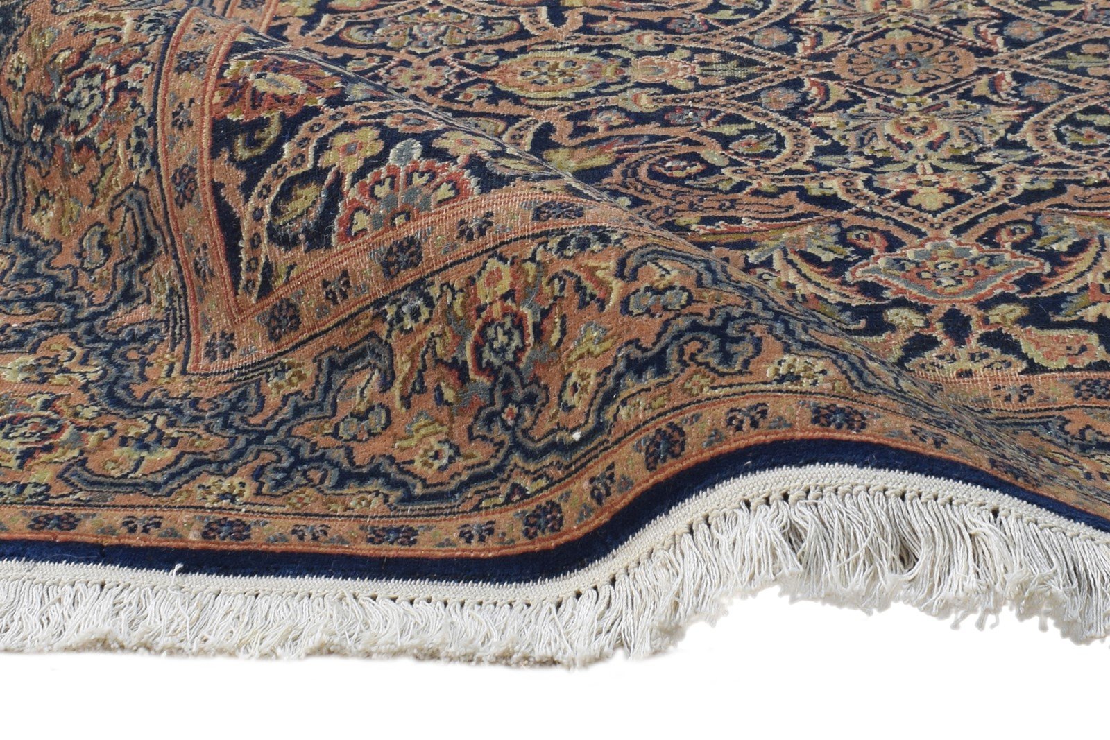 3' X 3' Rug Wool Navy Blue Persian Hand Knotted Tabriz Oriental Room Size Carpet Area Rug