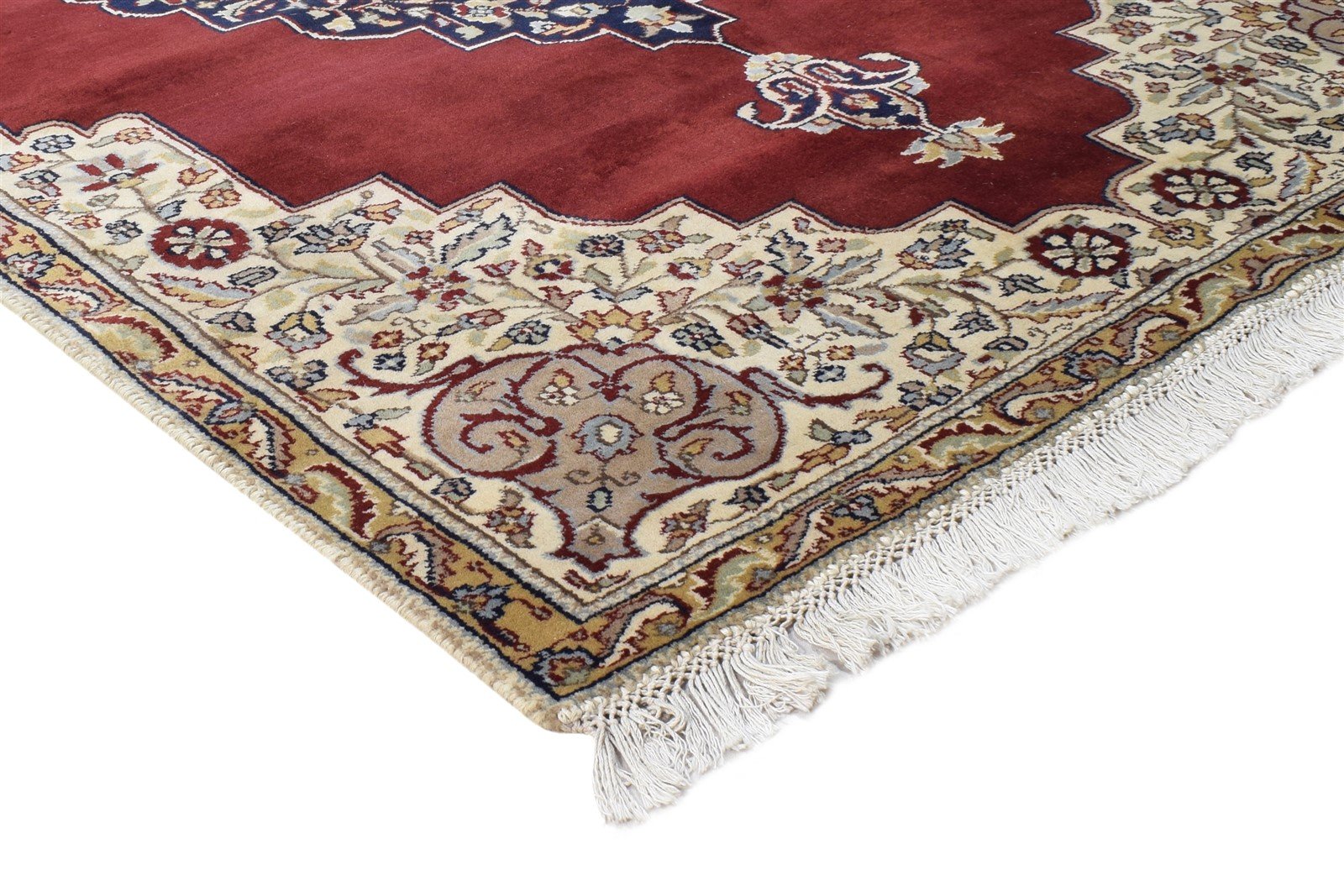 Hand Knotted Red Wool Rug 4' X 6' Persian Agra Medallion Room Size Carpet Area Rug
