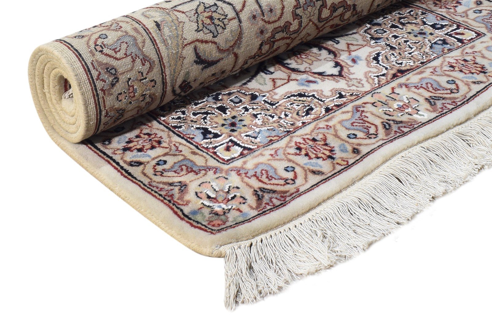 Ivory Wool Rug 2'6 X 5' Persian Hand Knotted Nain Oriental Small Carpet Area Rug