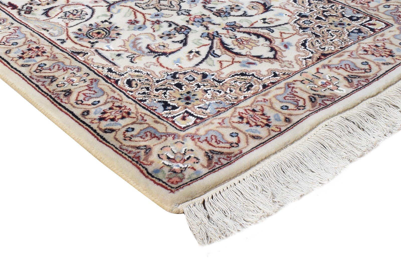 Ivory Wool Rug 2'6 X 5' Persian Hand Knotted Nain Oriental Small Carpet Area Rug