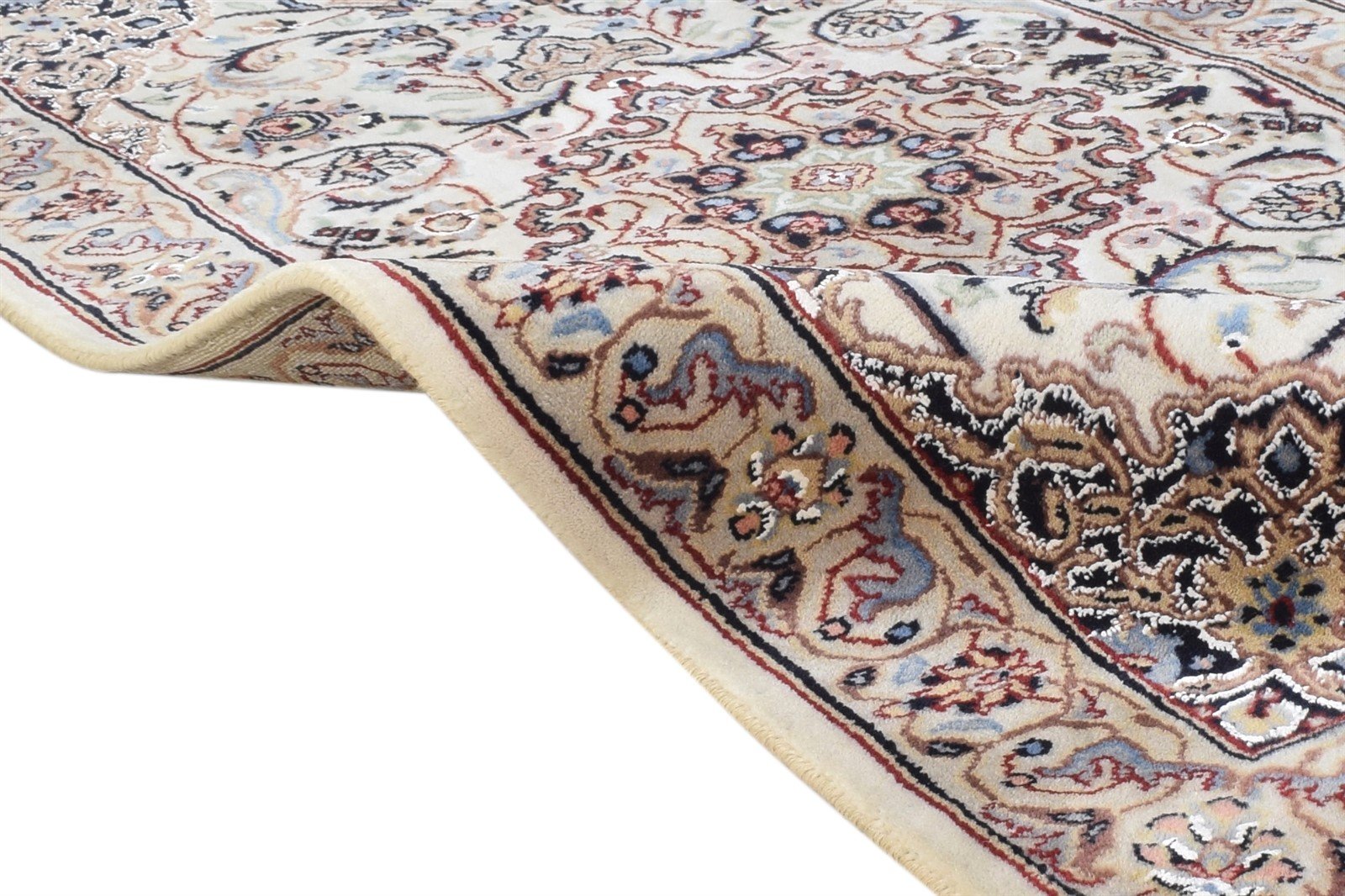 Ivory Wool Rug 2'6 X 5' Persian Hand Knotted Nain Oriental Small Carpet Area Rug