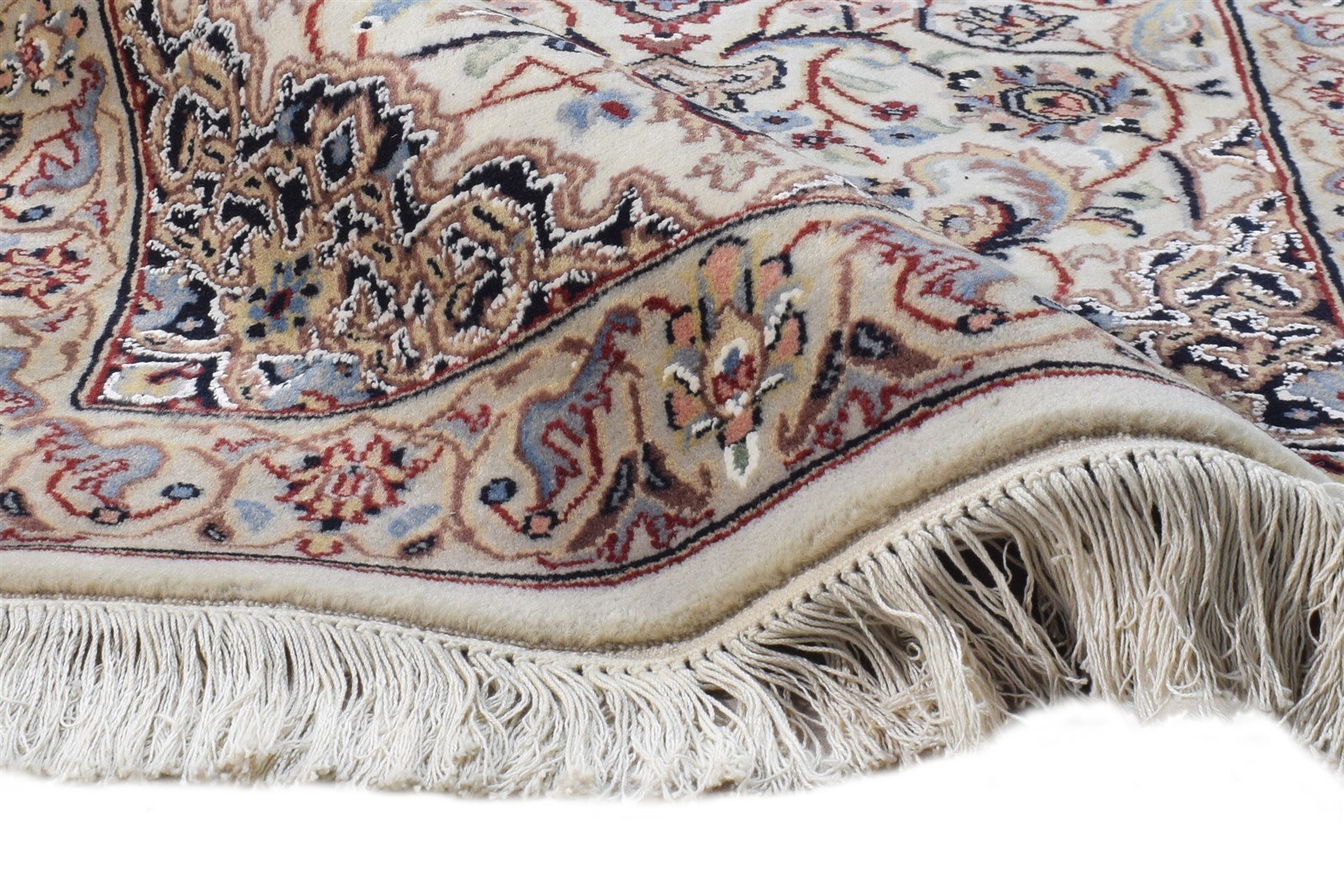 Ivory Wool Rug 2'6 X 5' Persian Hand Knotted Nain Oriental Small Carpet Area Rug