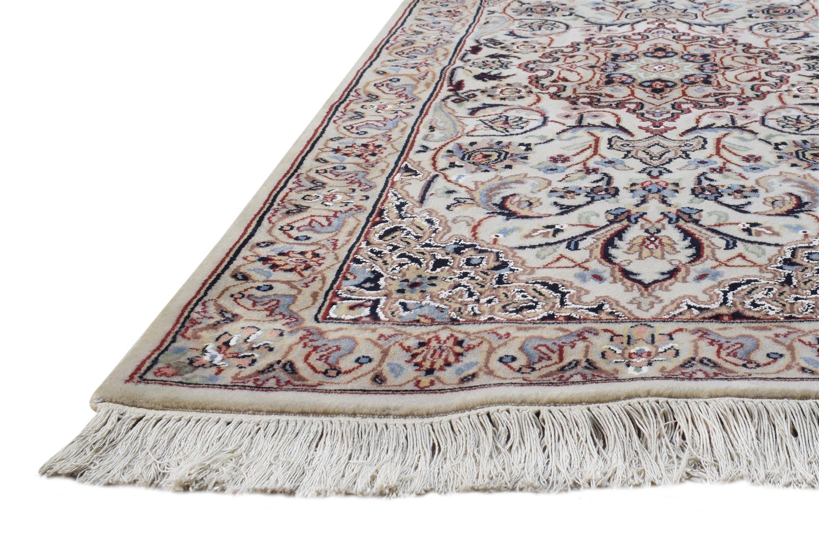 Ivory Wool Rug 2'6 X 5' Persian Hand Knotted Nain Oriental Small Carpet Area Rug