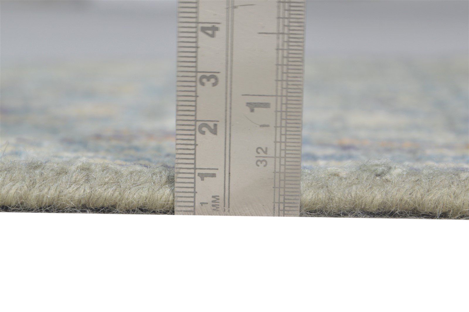 Grey Wool Silk Rug 2X3 Modern Hand Knotted Heriz-Indian Abstract Small Carpet Area Rug