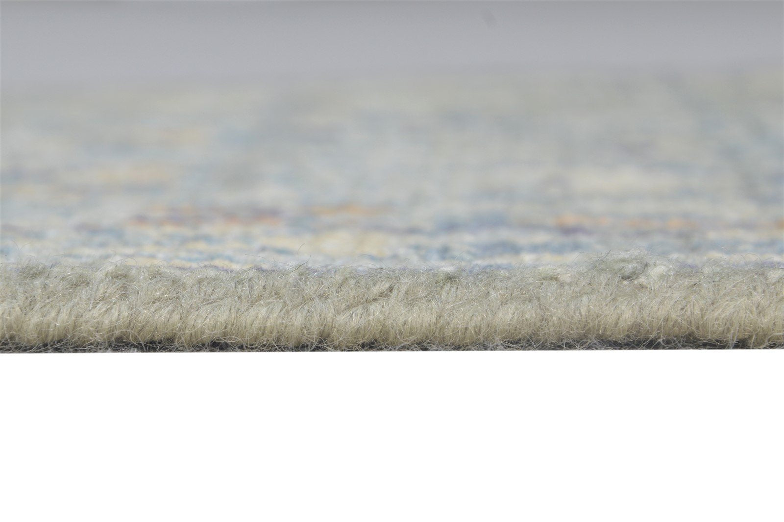 Grey Wool Silk Rug 2X3 Modern Hand Knotted Heriz-Indian Abstract Small Carpet Area Rug