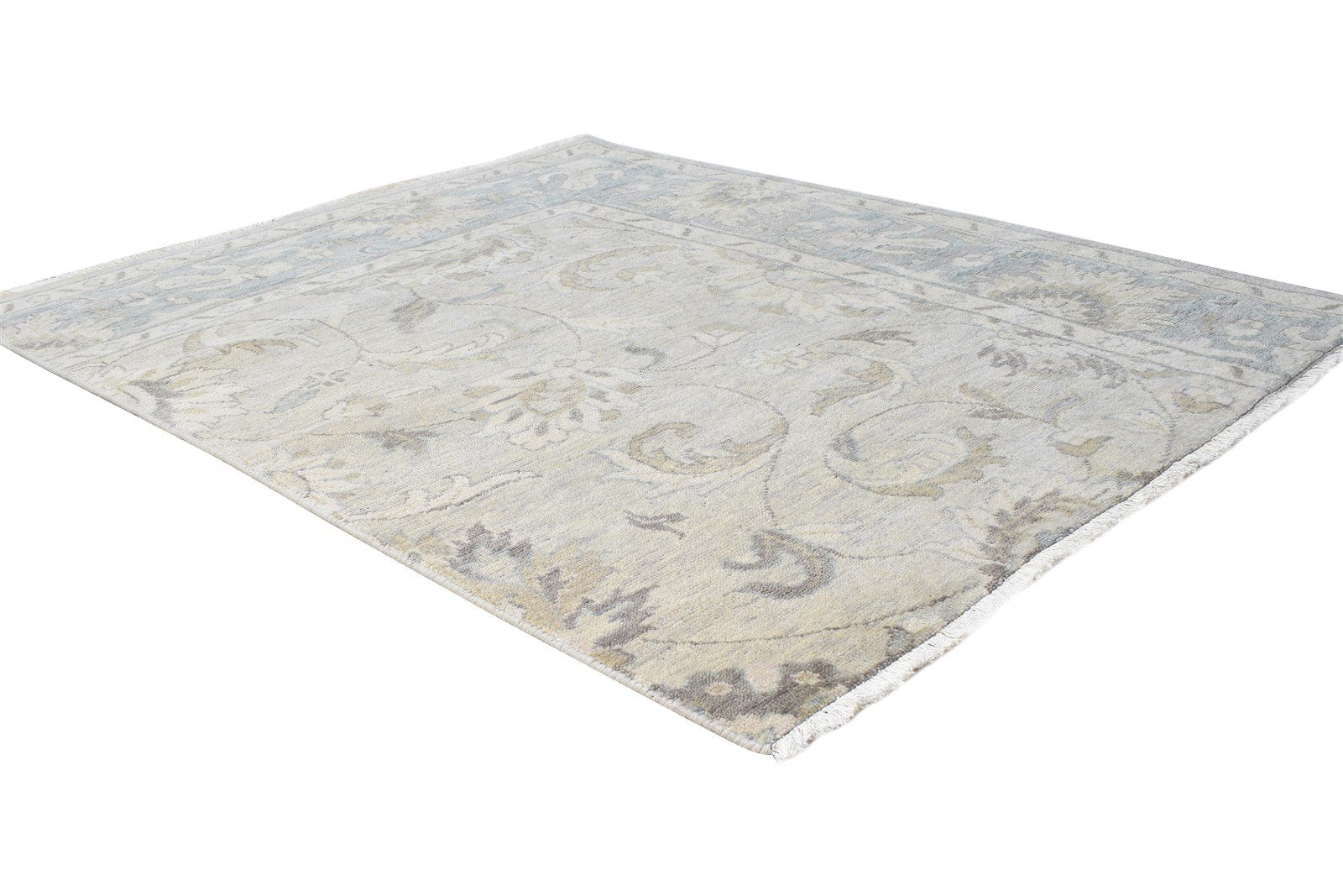 4' X 5' Rug Wool Beige Persian Hand Knotted Oushak Oriental Room Size Carpet Area Rug