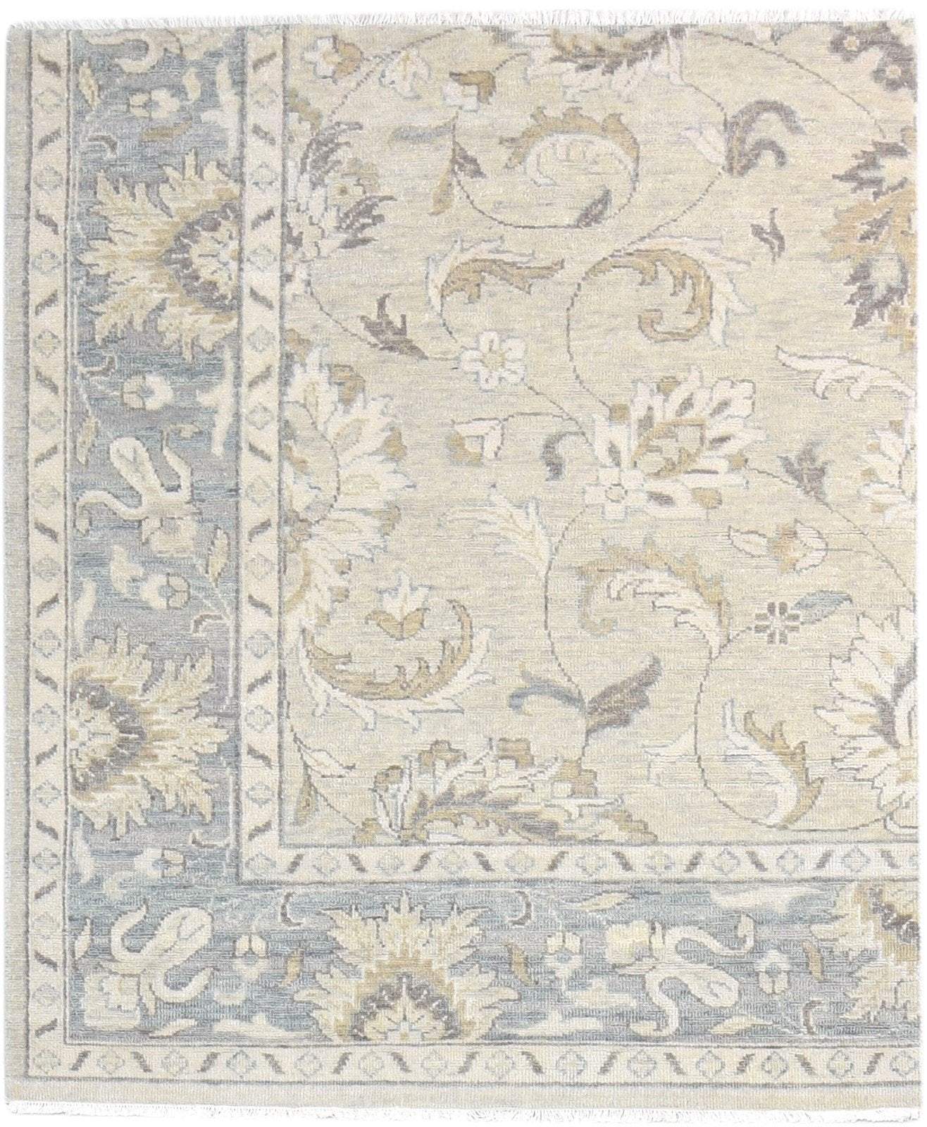4' X 5' Rug Wool Beige Persian Hand Knotted Oushak Oriental Room Size Carpet Area Rug