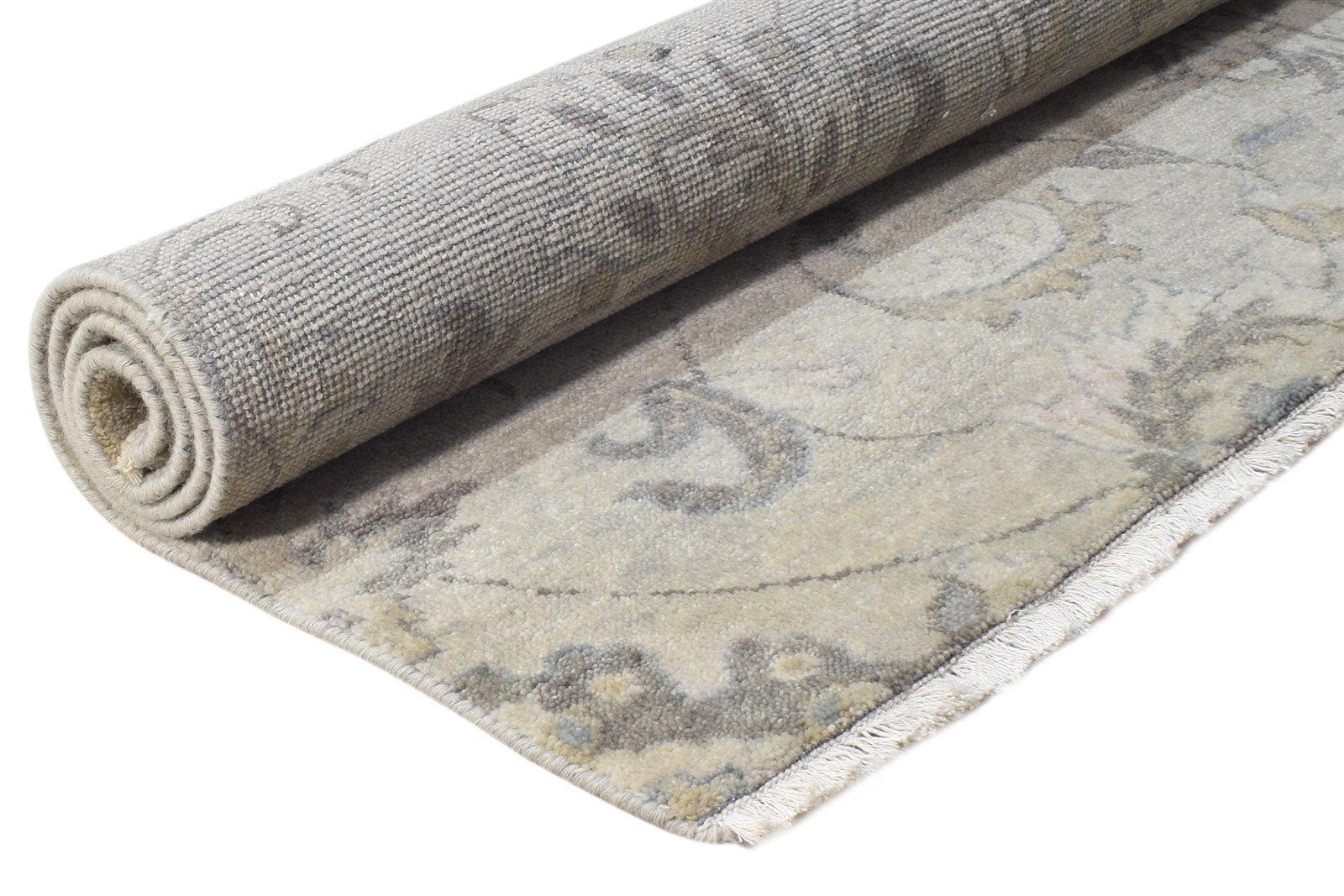Wool Beige Rug 4' X 5' Persian Hand Knotted Oushak Oriental Room Size Carpet Area Rug