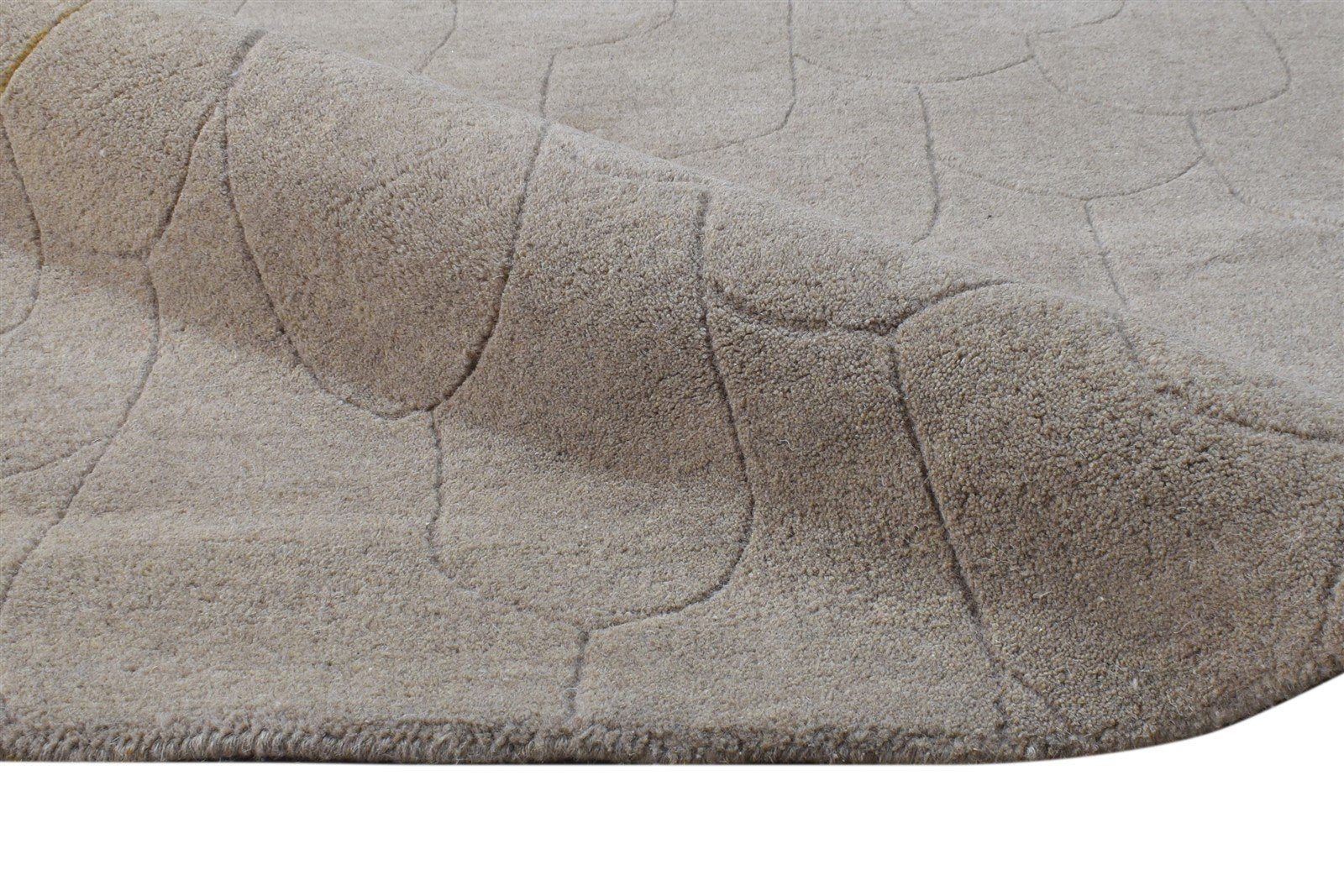 Hand Tufted Brown Wool Rug 6X9 Modern Scandinavian Geometric Room Size Carpet Area Rug