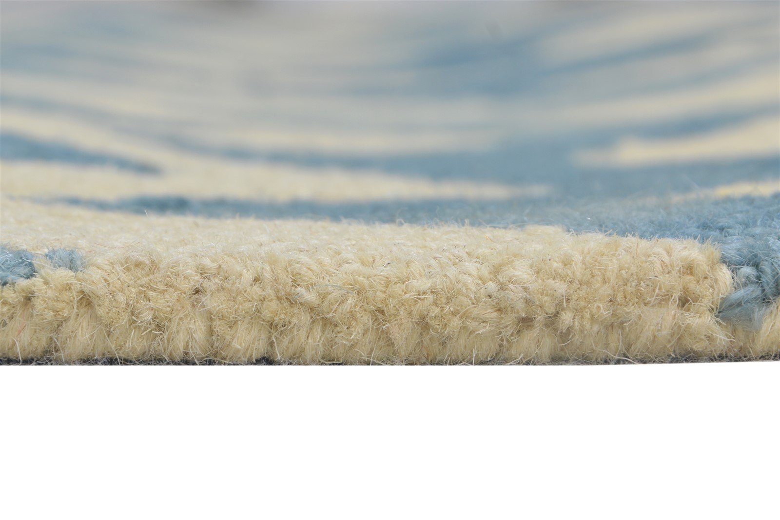 Hand Tufted Blue Wool Rug 5' X 8' Modern Scandinavian Chevron Room Size Carpet Area Rug
