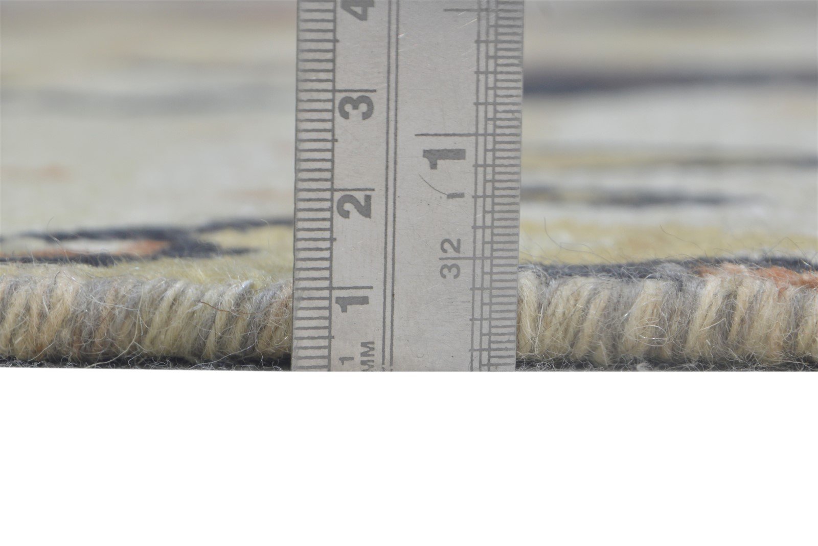 Hand Knotted Beige Wool Rug 5' X 8' Modern American Abstract Room Size Carpet Area Rug