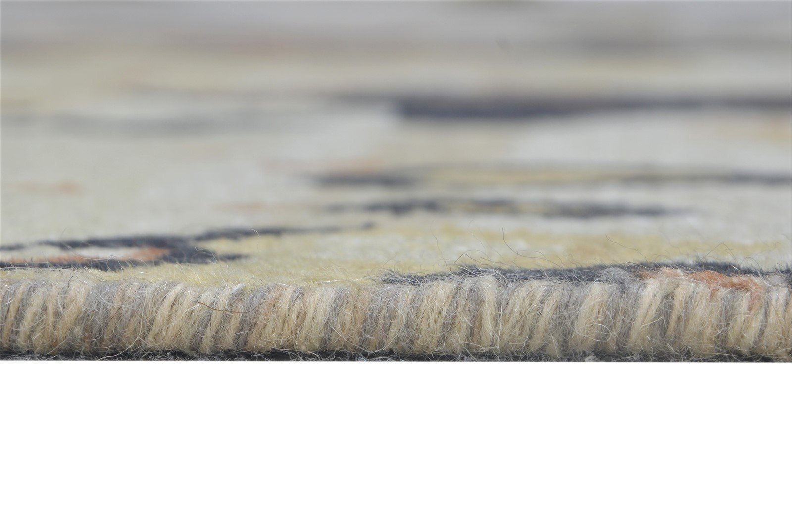 Hand Knotted Beige Wool Rug 5' X 8' Modern American Abstract Room Size Carpet Area Rug