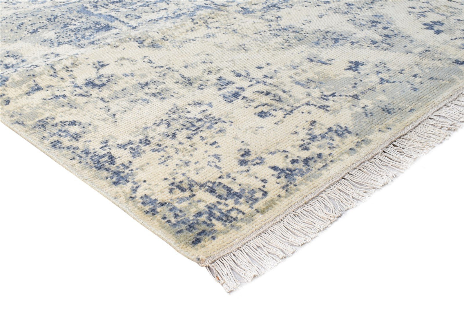 Wool Beige Rug 6X9 Modern Hand Knotted Heriz-Indian Medallion Room Size Carpet Area Rug