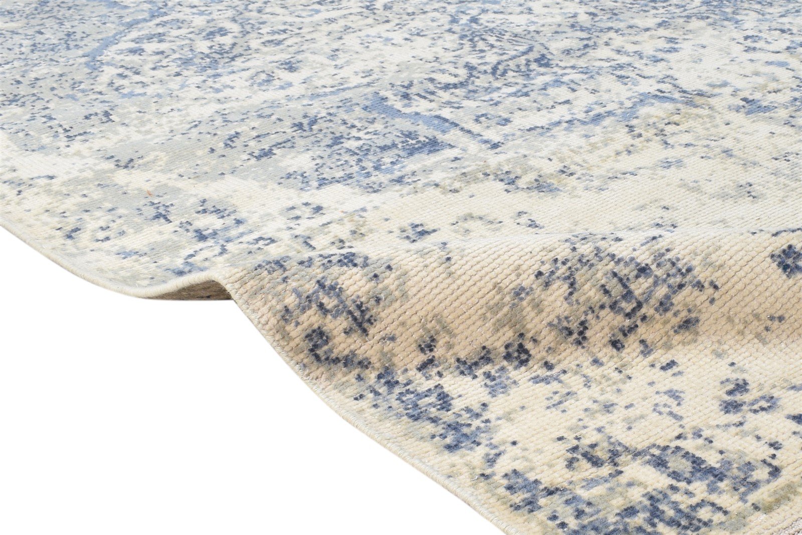 Wool Beige Rug 6X9 Modern Hand Knotted Heriz-Indian Medallion Room Size Carpet Area Rug