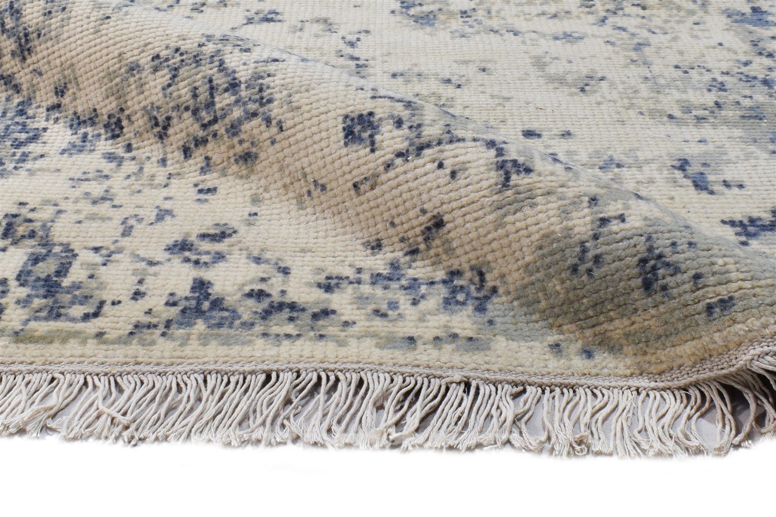 Wool Beige Rug 6X9 Modern Hand Knotted Heriz-Indian Medallion Room Size Carpet Area Rug