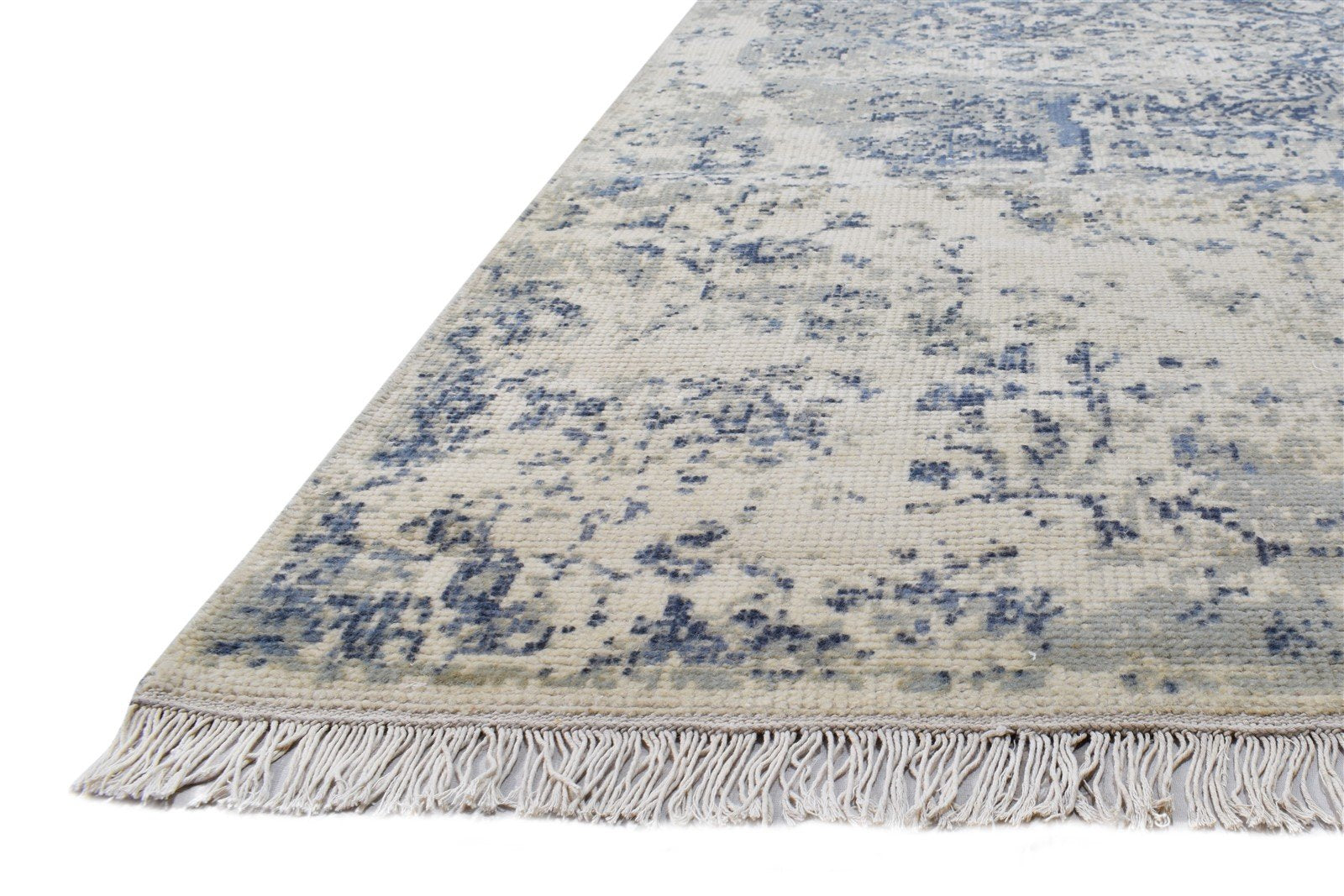 Wool Beige Rug 6X9 Modern Hand Knotted Heriz-Indian Medallion Room Size Carpet Area Rug