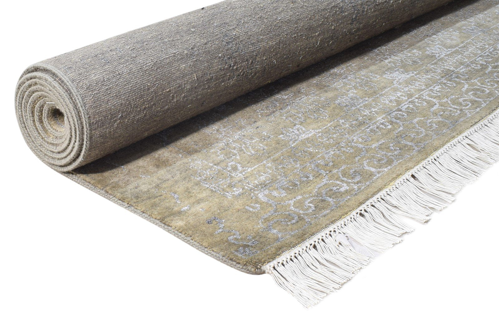Hand Knotted Brown Wool Rug 6' X 9' Modern American Abstract Large Carpet Area Rug