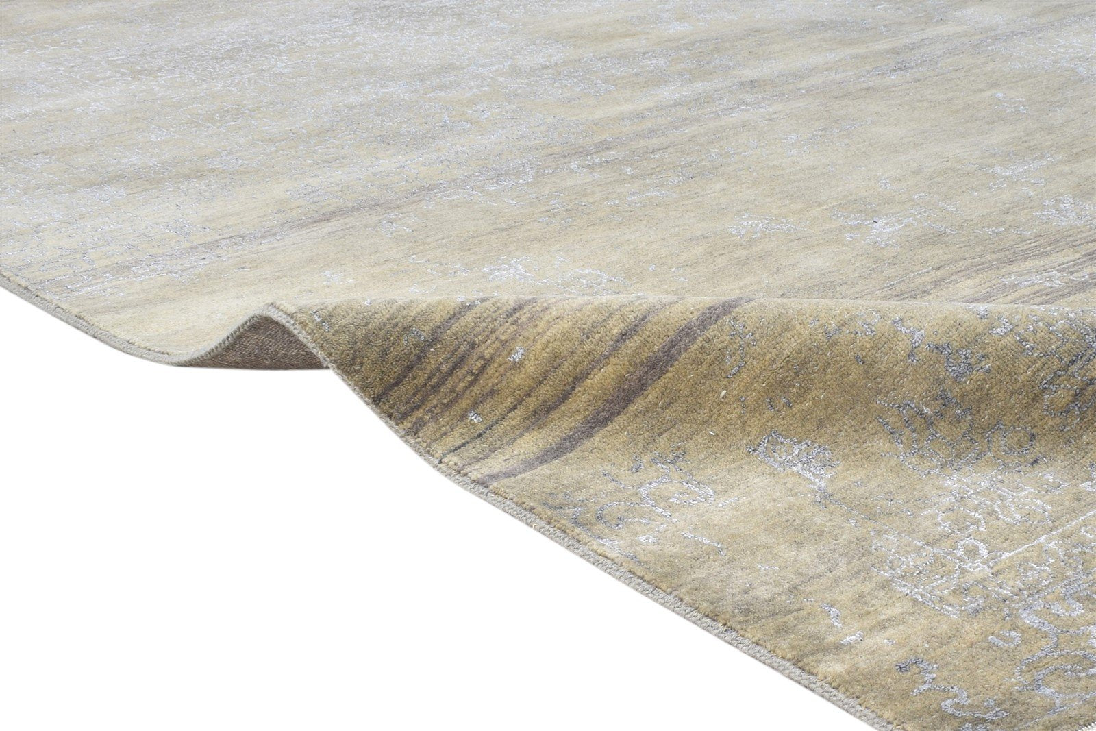 Hand Knotted Brown Wool Rug 6' X 9' Modern American Abstract Large Carpet Area Rug