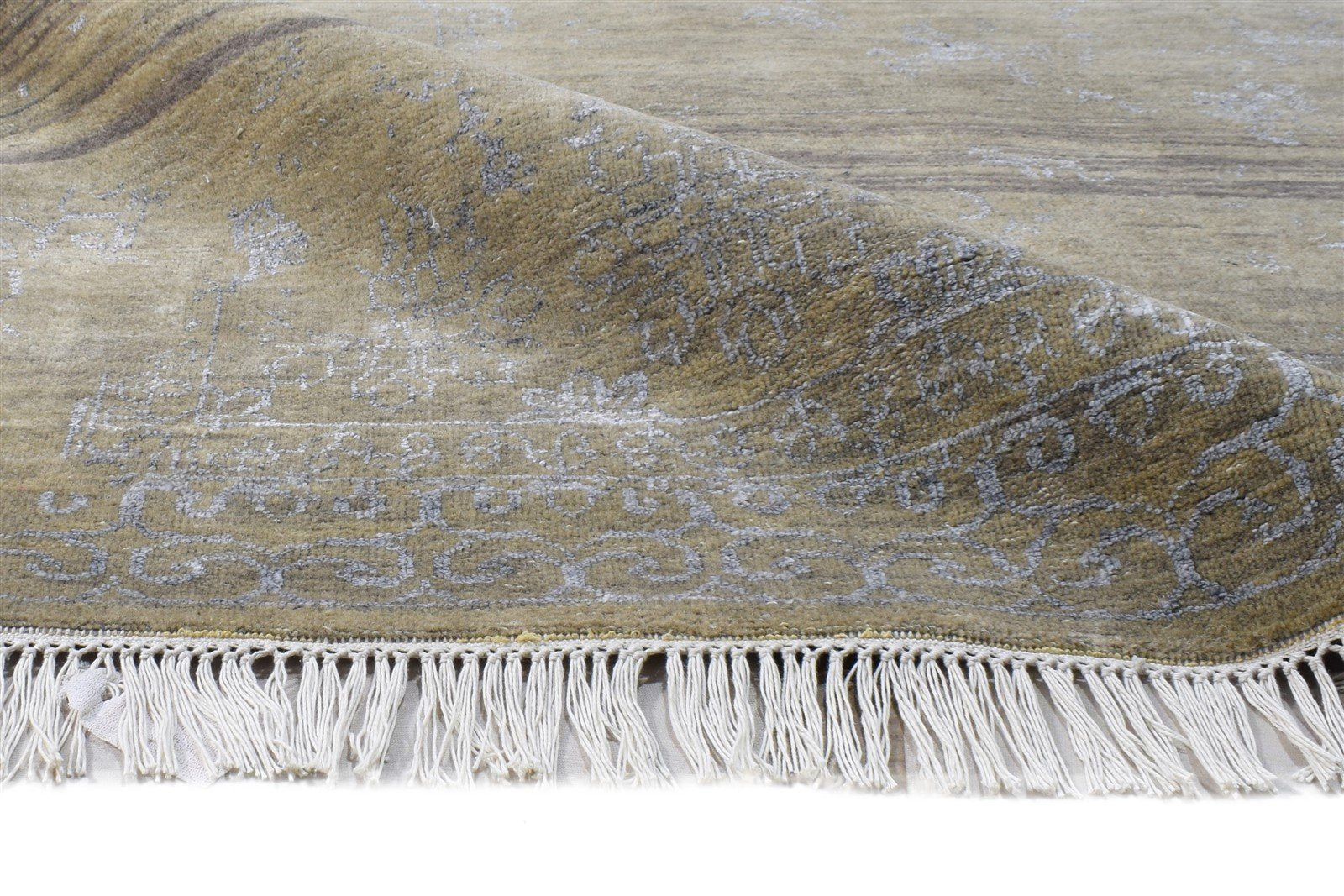 Hand Knotted Brown Wool Rug 6' X 9' Modern American Abstract Large Carpet Area Rug