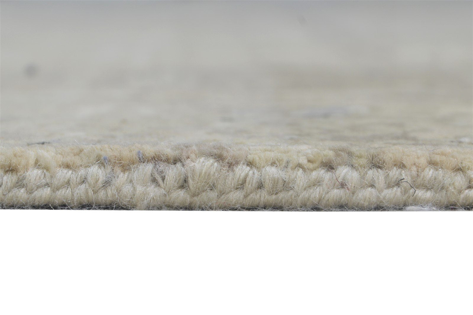 Wool / Silk Beige Rug 8X10 Modern Hand Knotted American Abstract Large Carpet Area Rug