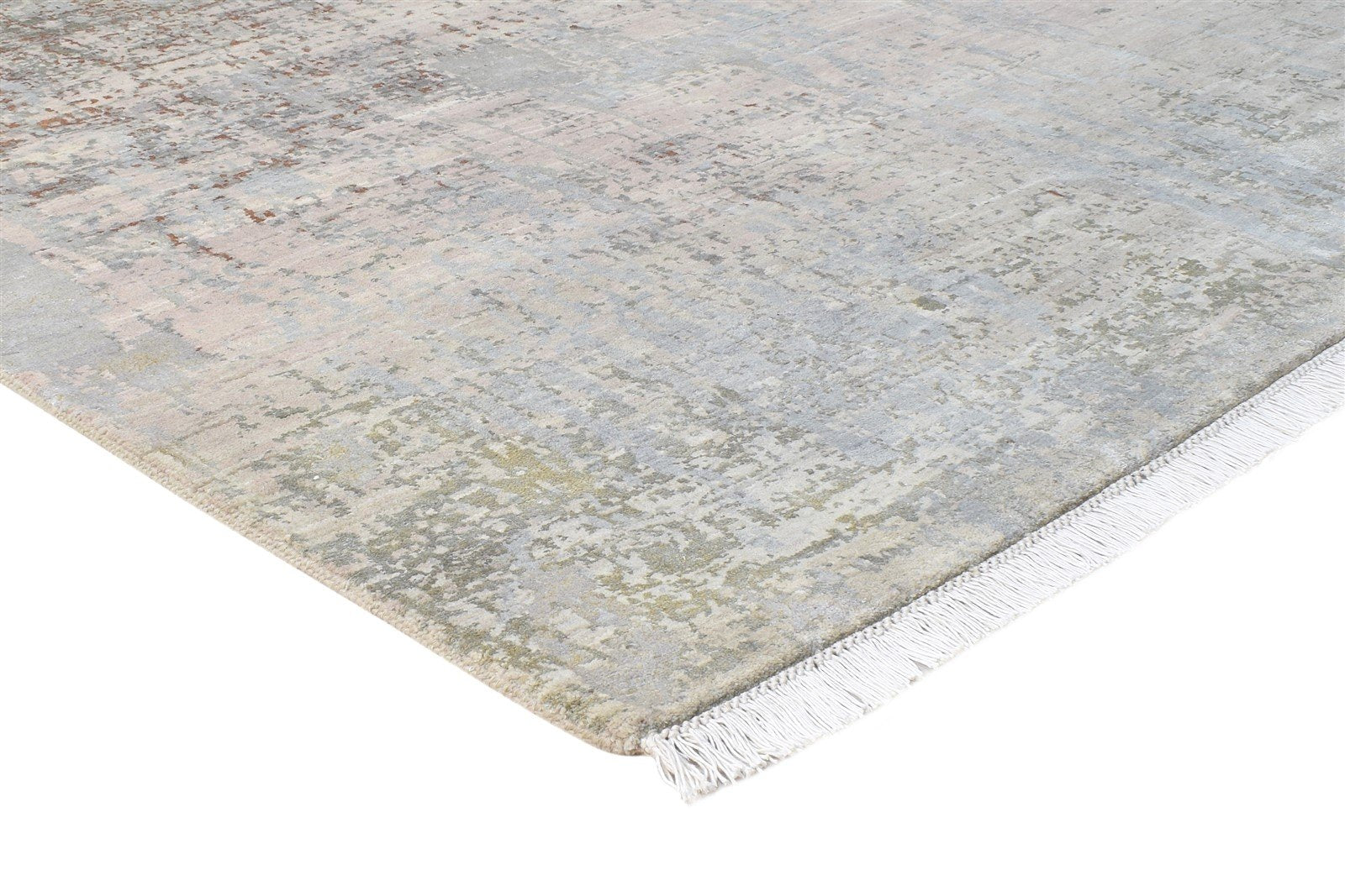8X10 Rug Wool / Silk Beige Modern Hand Knotted American Abstract Large Carpet Area Rug