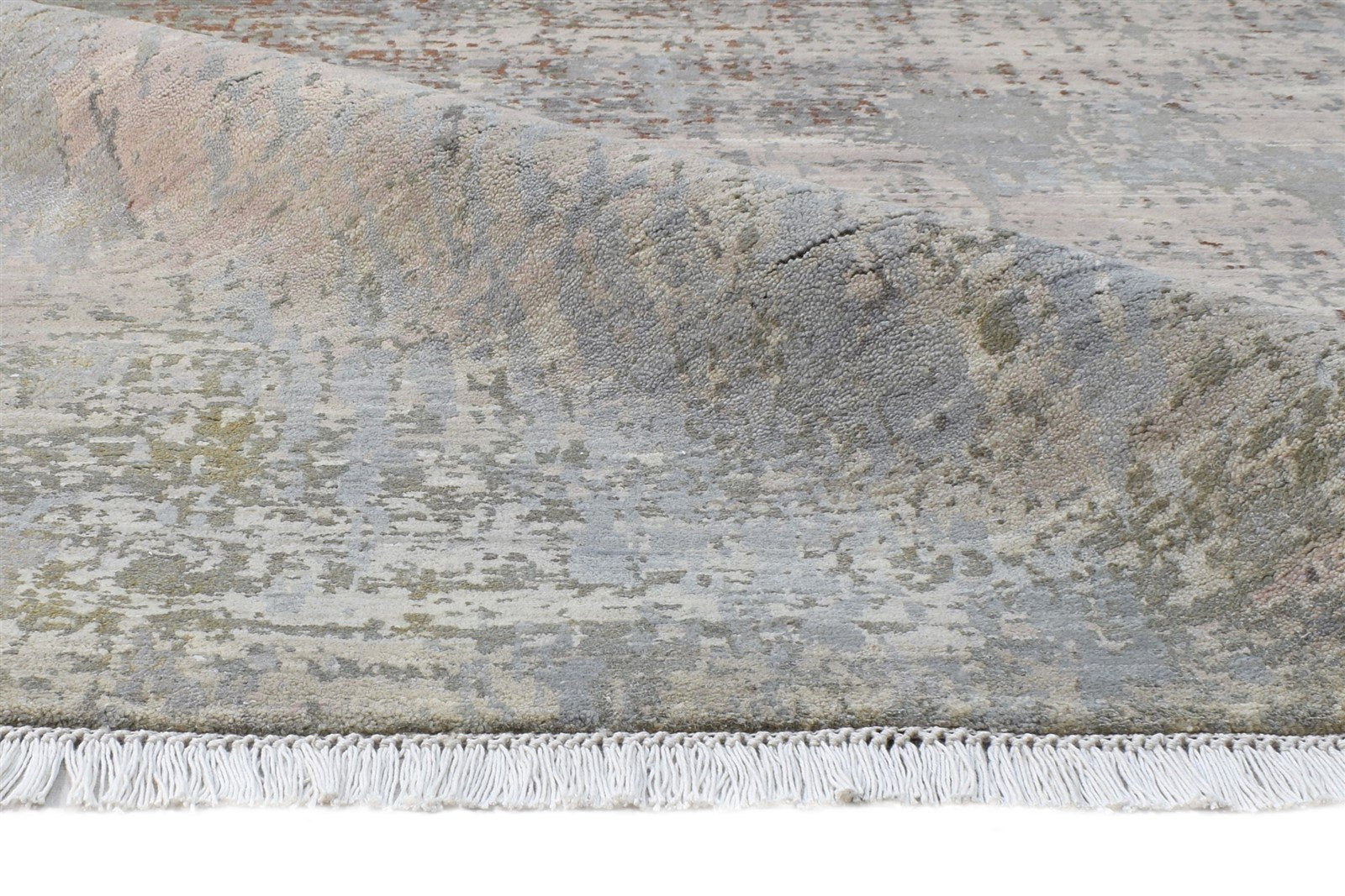 8X10 Rug Wool / Silk Beige Modern Hand Knotted American Abstract Large Carpet Area Rug