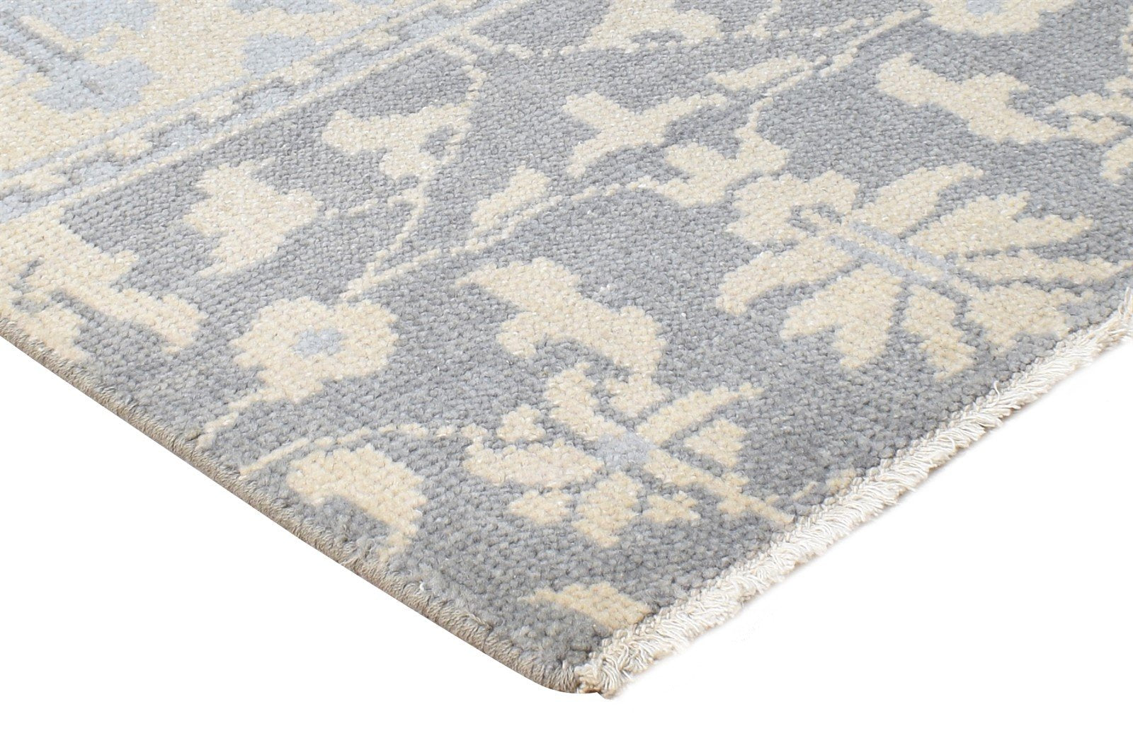 Hand Knotted Grey Wool Rug 2' X 2' Persian Oushak Oriental Small Carpet Area Rug