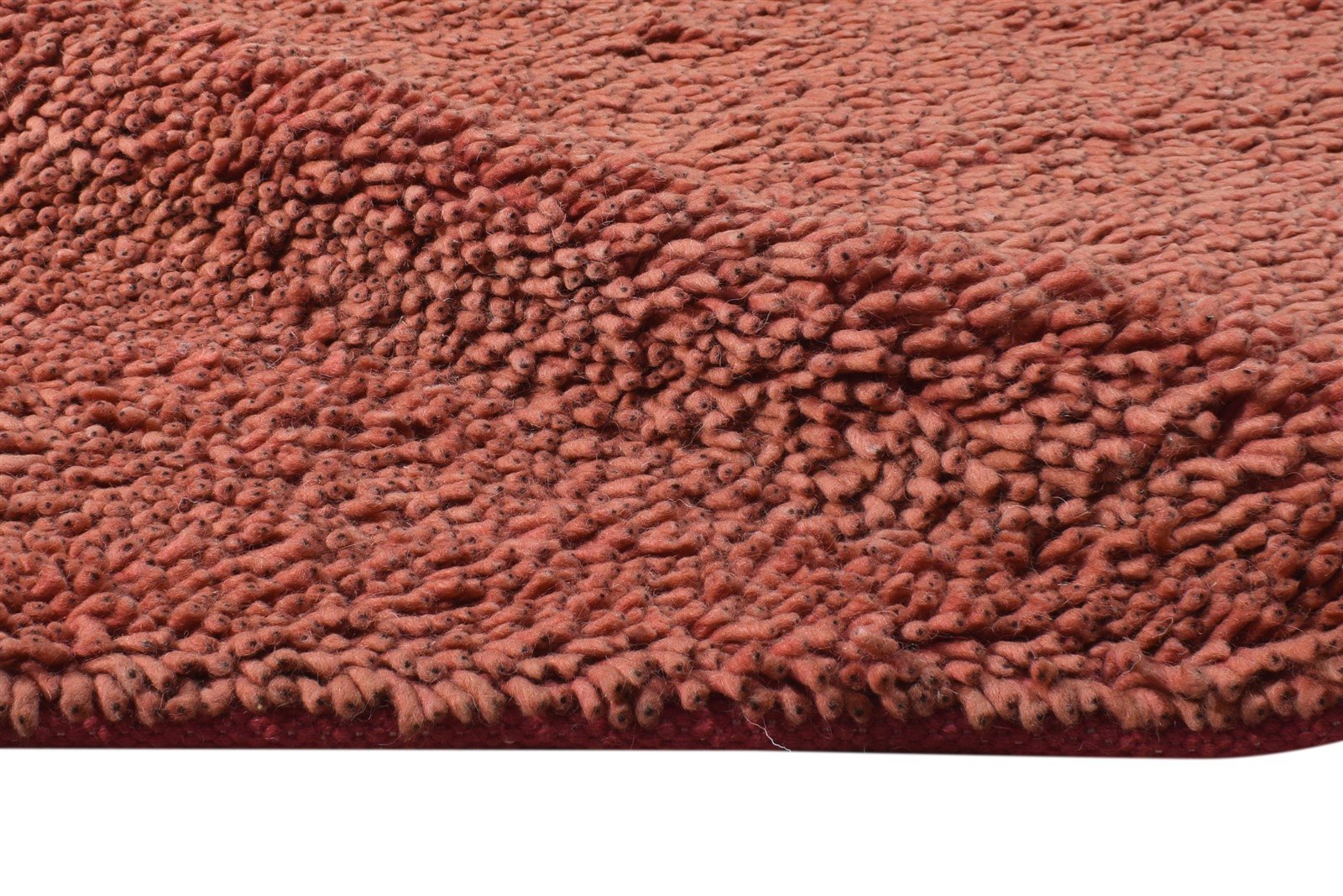 Wool Red Rug 5' X 8' Shag Hand Knotted Scandinavian Solid Room Size Carpet Area Rug
