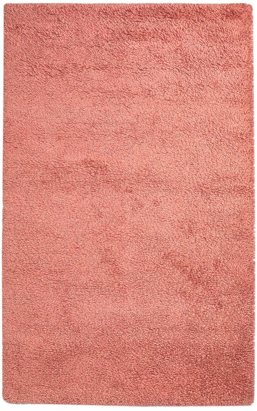 Wool Red Rug 5' X 8' Shag Hand Knotted Scandinavian Solid Room Size Carpet Area Rug