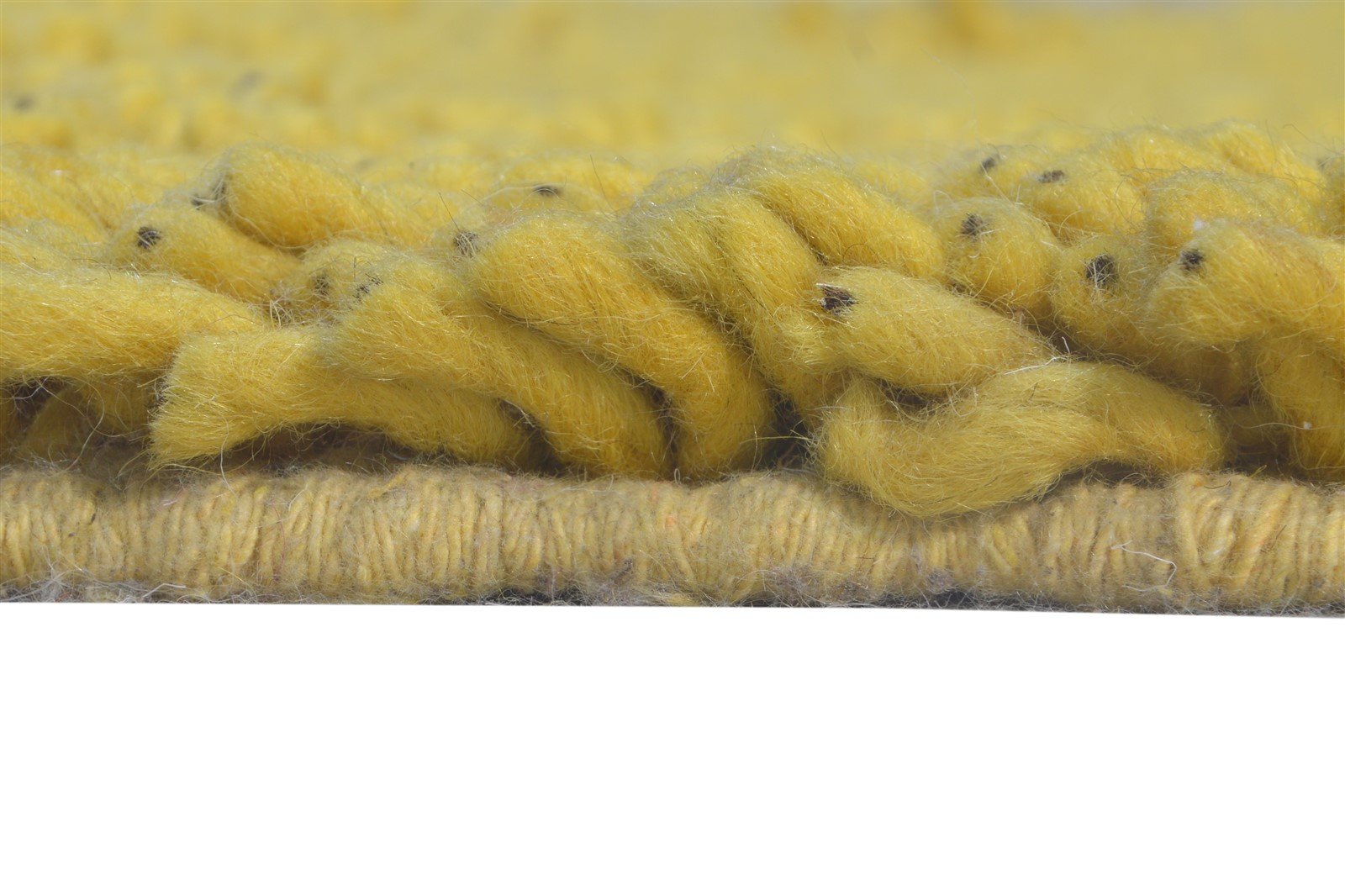 4' X 6' Rug Wool Gold Shag Hand Knotted Scandinavian Solid Room Size Carpet Area Rug