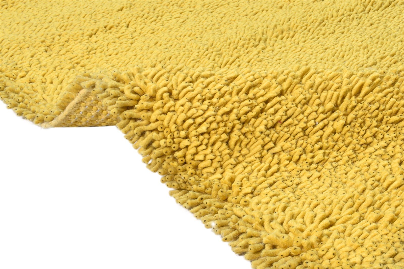 4' X 6' Rug Wool Gold Shag Hand Knotted Scandinavian Solid Room Size Carpet Area Rug