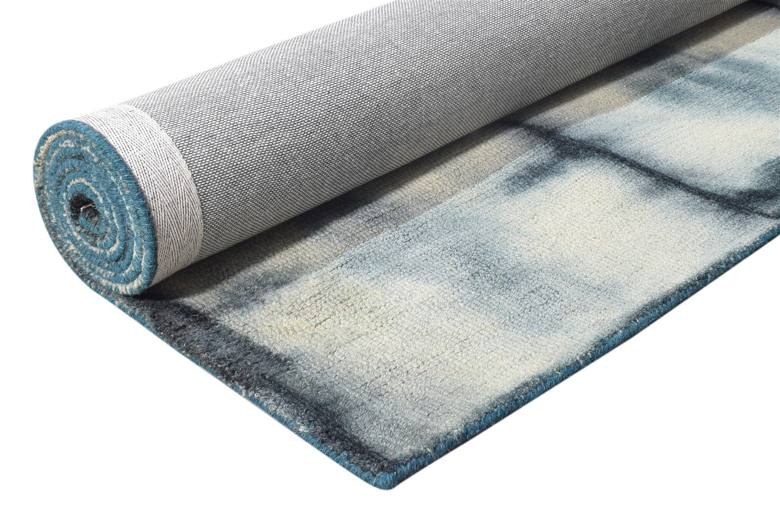 Wool Charcoal Rug 5' X 8' Modern Hand Tufted Shibori Tie Dye Room Size Carpet Area Rug