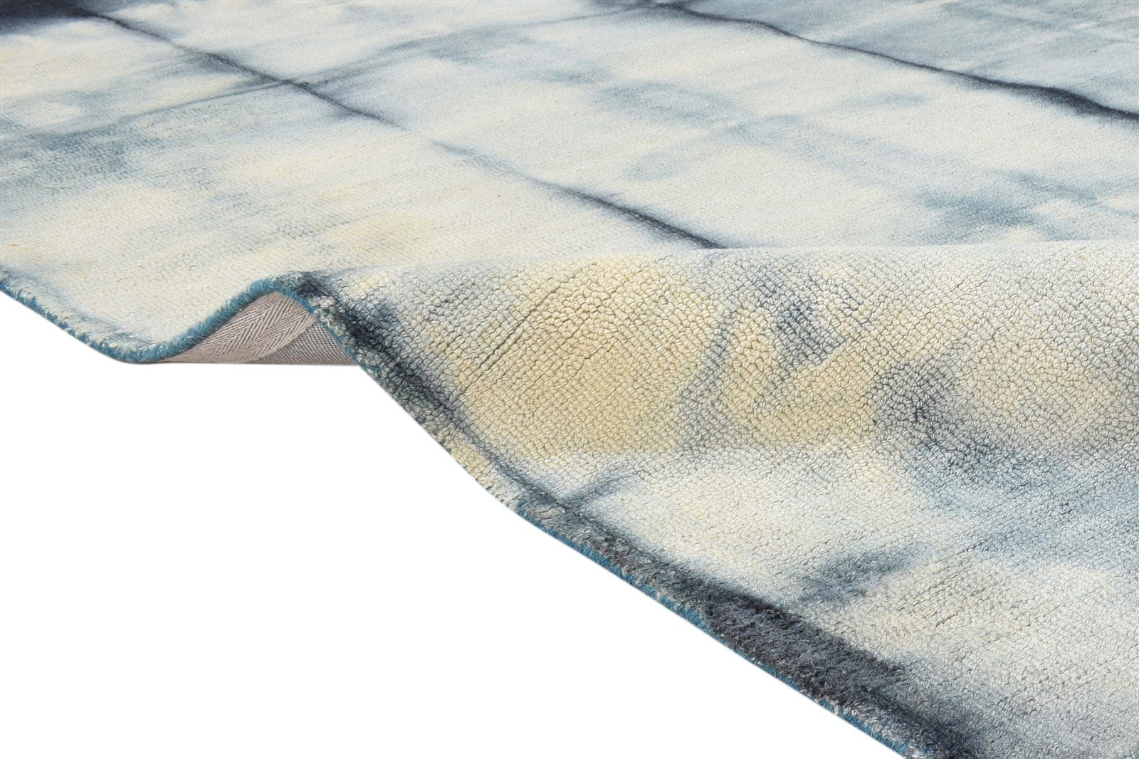 Wool Charcoal Rug 5' X 8' Modern Hand Tufted Shibori Tie Dye Room Size Carpet Area Rug
