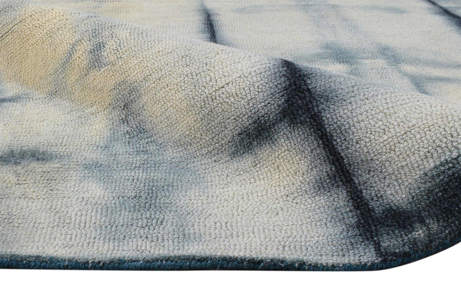 Wool Charcoal Rug 5' X 8' Modern Hand Tufted Shibori Tie Dye Room Size Carpet Area Rug