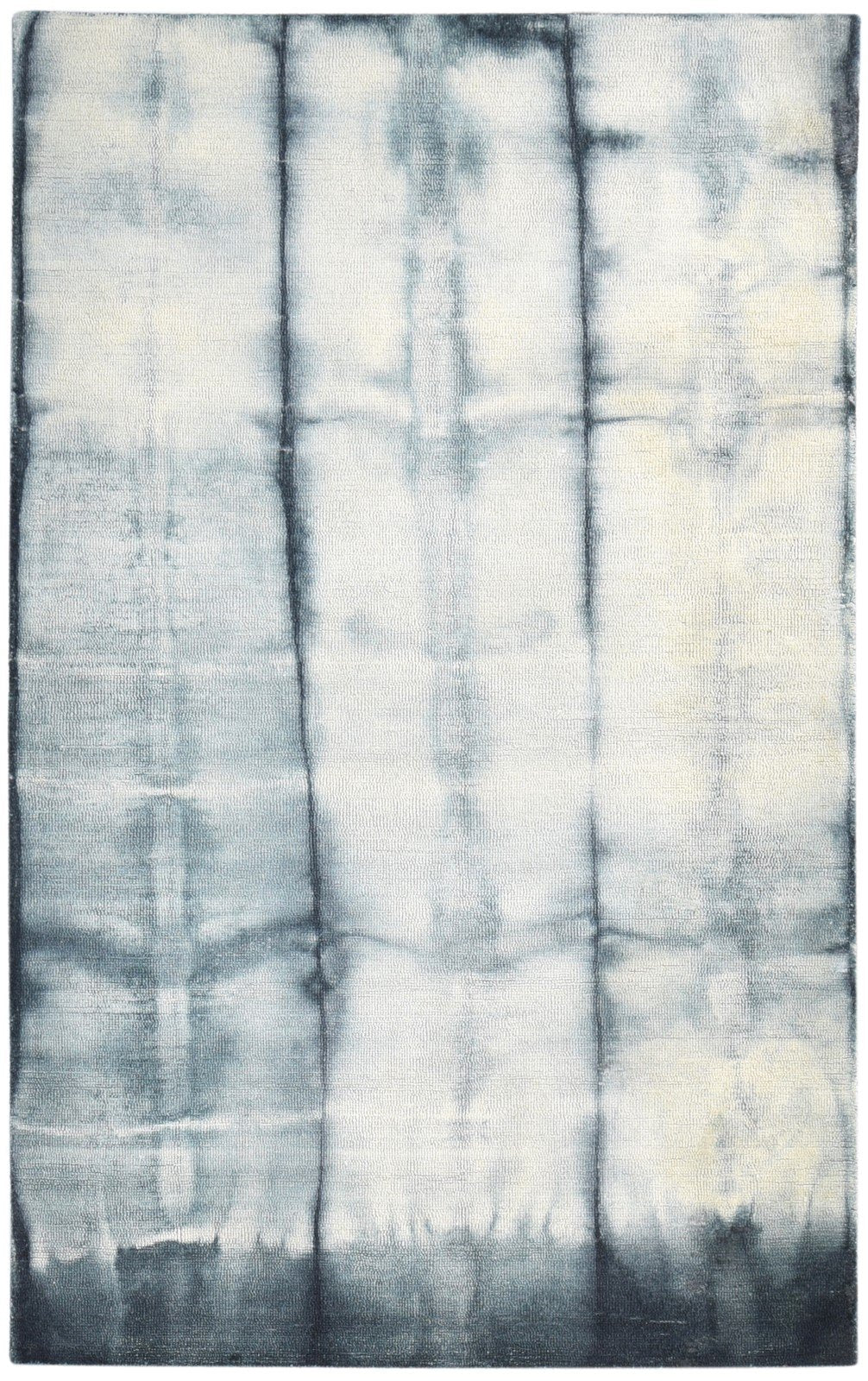 Wool Charcoal Rug 5' X 8' Modern Hand Tufted Shibori Tie Dye Room Size Carpet Area Rug