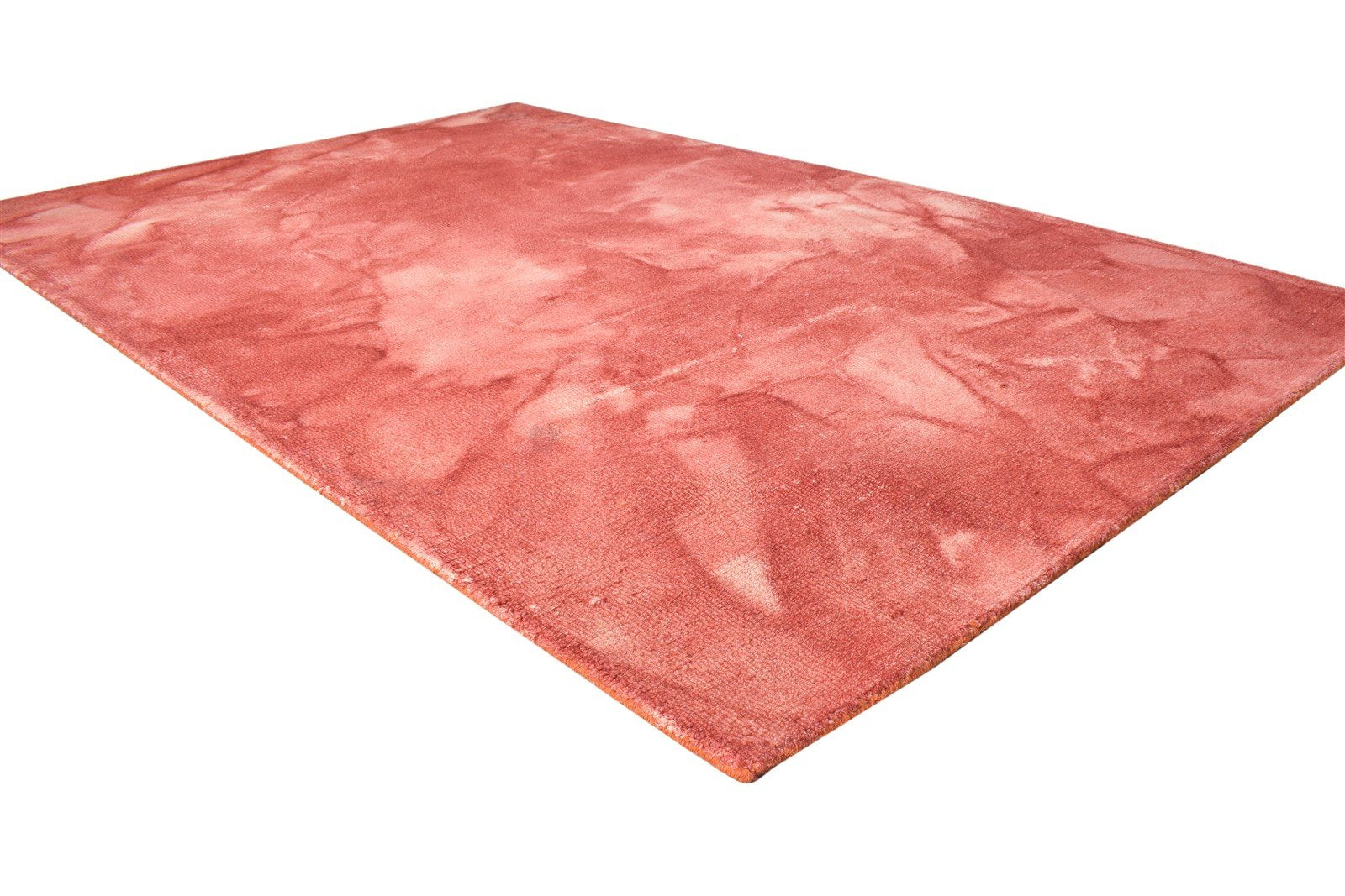 5' X 8' Rug Wool Red Modern Hand Tufted Shibori Tie Dye Room Size Carpet Area Rug