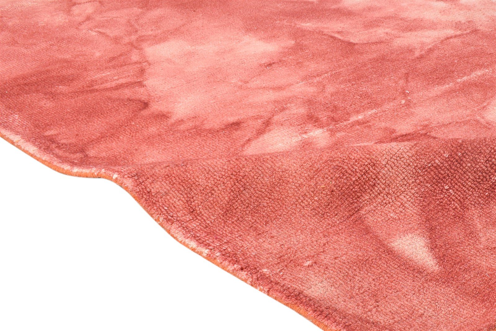 5' X 8' Rug Wool Red Modern Hand Tufted Shibori Tie Dye Room Size Carpet Area Rug