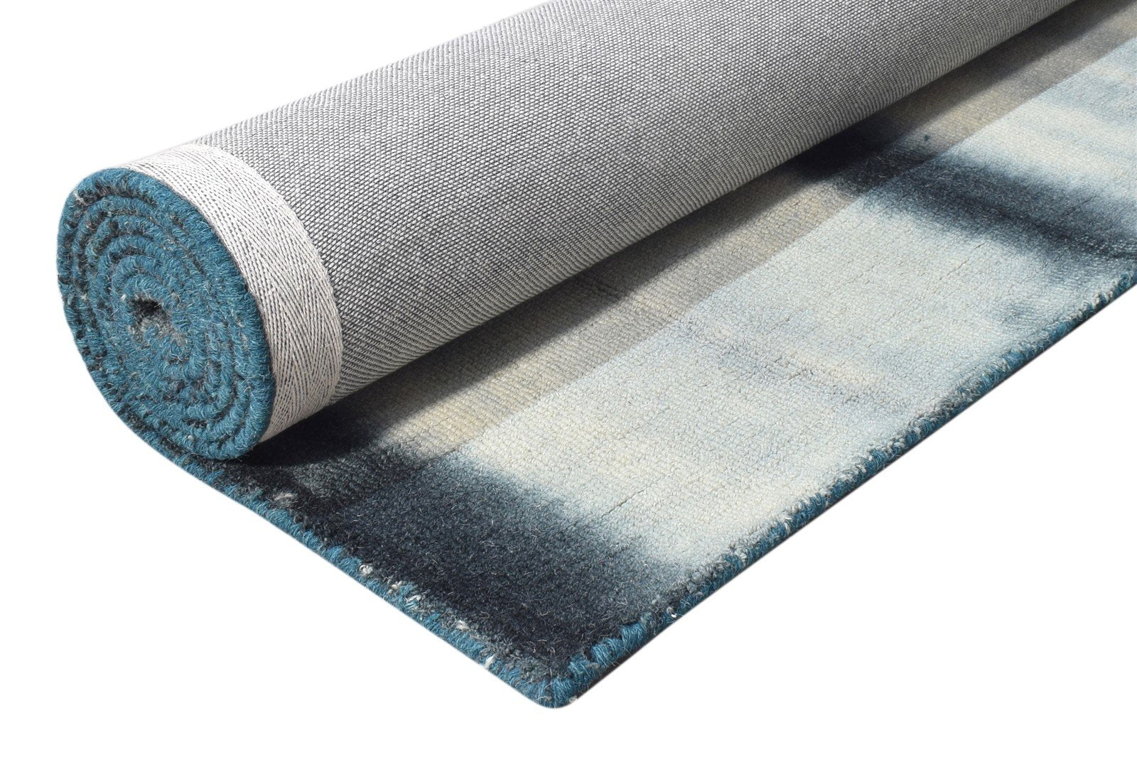 Hand Tufted Charcoal Wool Rug 5' X 8' Modern Shibori Tie Dye Room Size Carpet Area Rug
