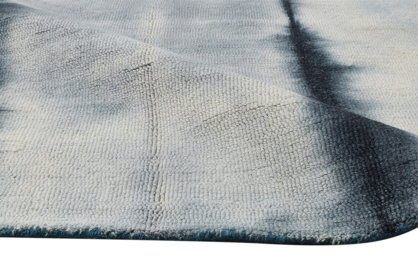 Hand Tufted Charcoal Wool Rug 5' X 8' Modern Shibori Tie Dye Room Size Carpet Area Rug